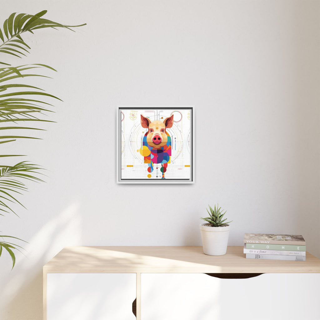 Geometric Pig: Digital Cubist Portrait, Mathematical Animal Abstraction   |    Custom Orders Available