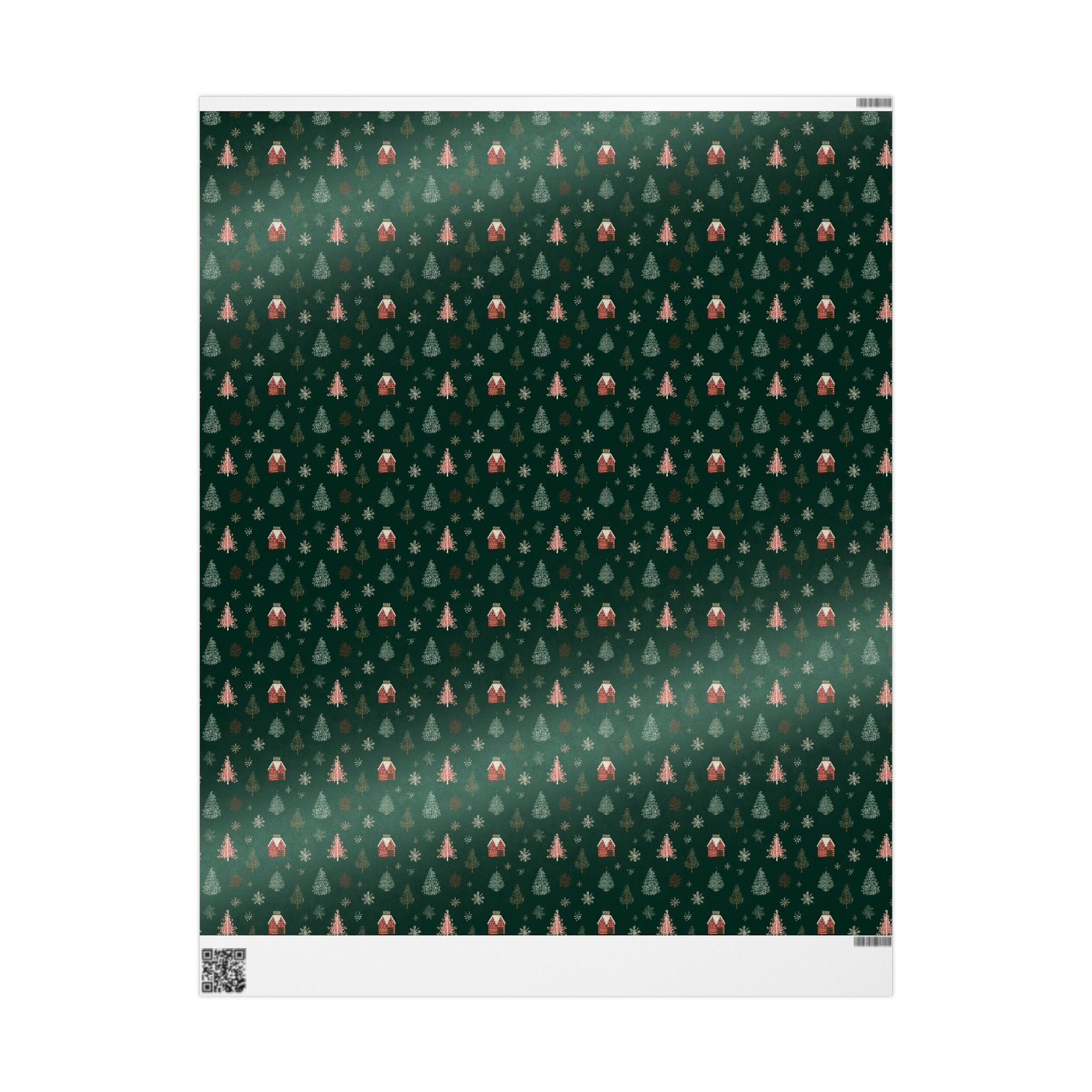 Christmas Tree Pattern Wrapping Paper — Dark Green Holiday Gift Wrap