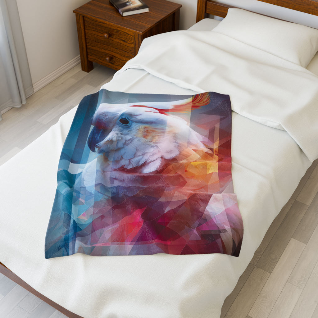 Prismatic Cockatoo Quilt Cover, Doona Cover, Duvet : Geometric Digital Wildlife,  Deconstruction Art   |    Custom Orders Available