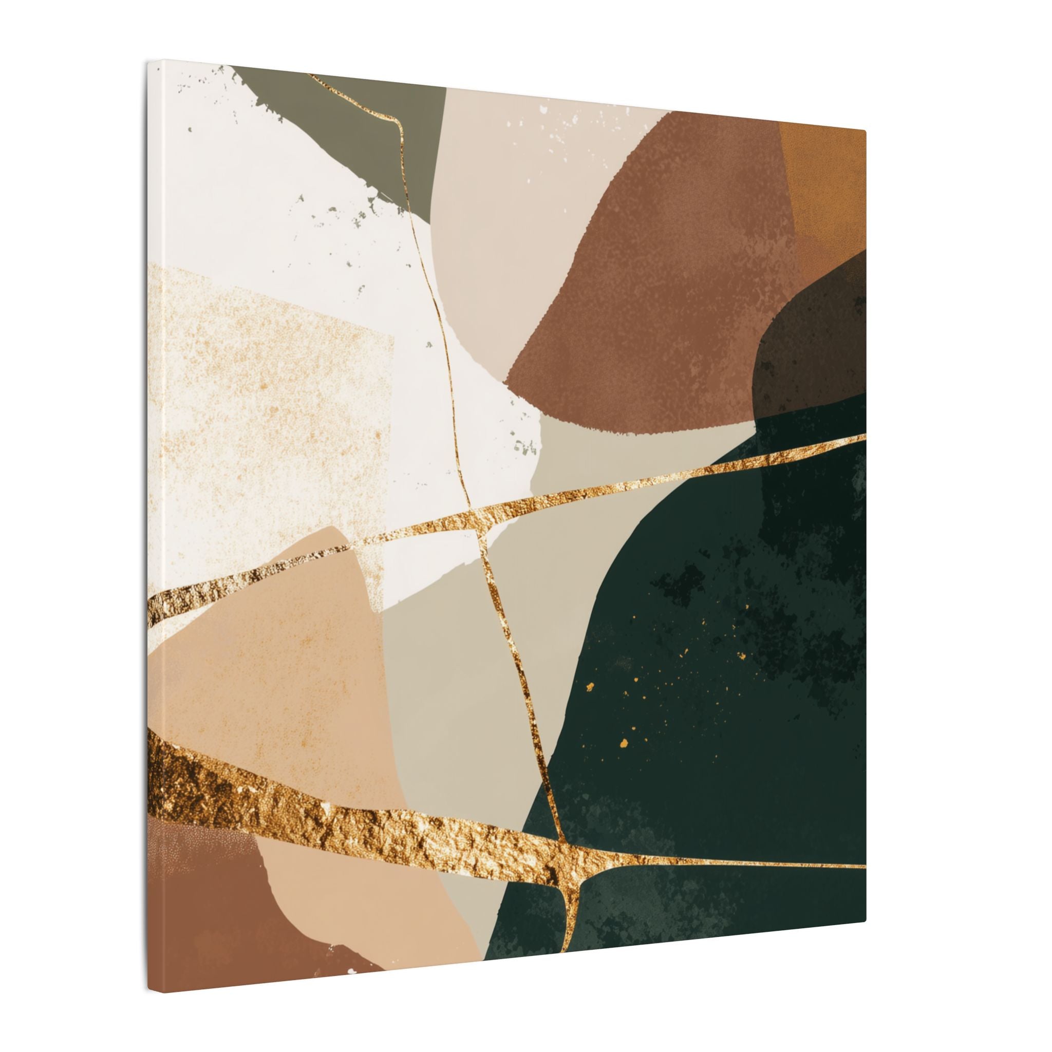 Canvas Print, Abstract Earthy Gold Wall Art, Modern Designer Home Decor, Stretched Matte Canvas; Thick, Multi-Size, Office Decor