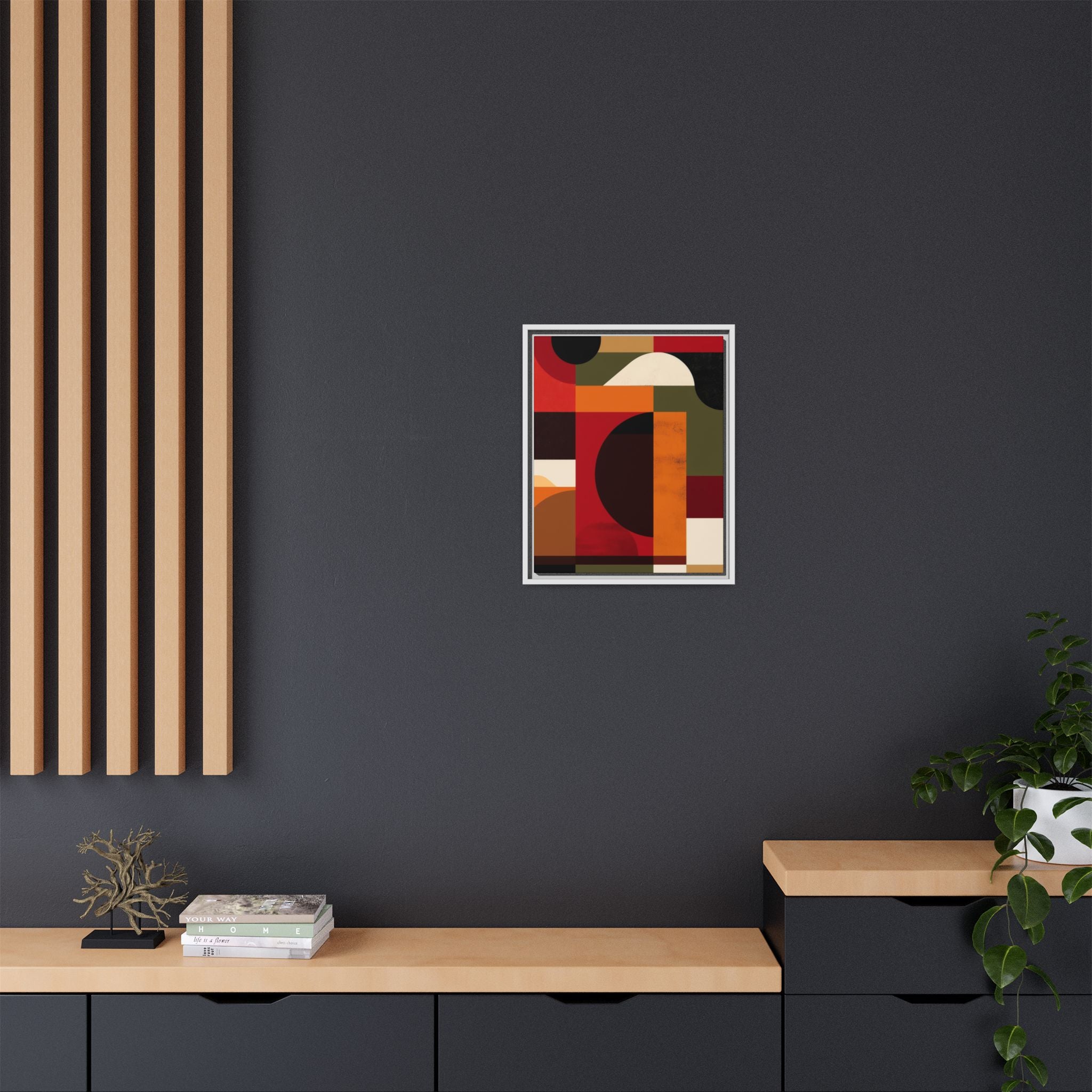 Geometric Convergence: Abstract Bauhaus Design, Constructivist Color Blocks, Architectural Art Composition   |   Custom Orders Accepted