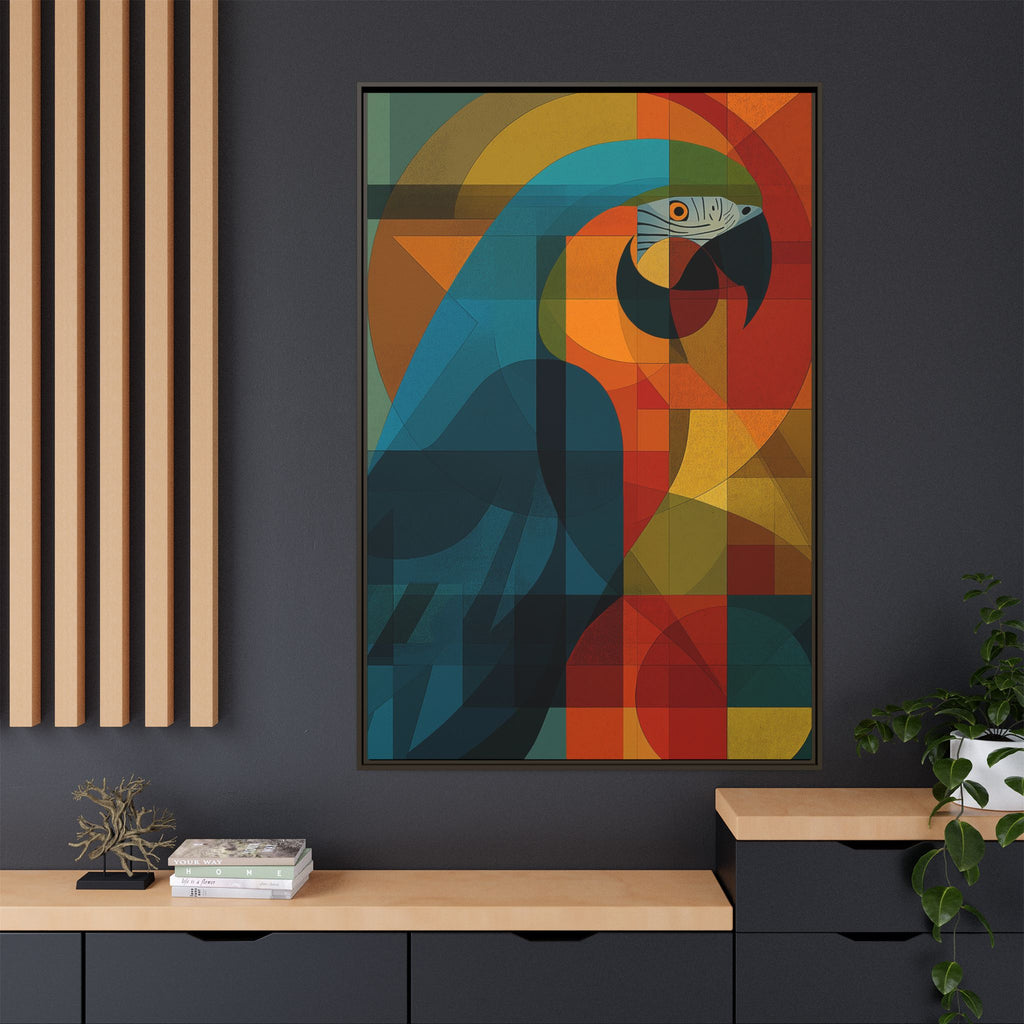 Prismatic Parrot Framed Print : Cubist Digital Geometry, Modernist Color Fragmentation   |  Personalized & Custom Orders Available