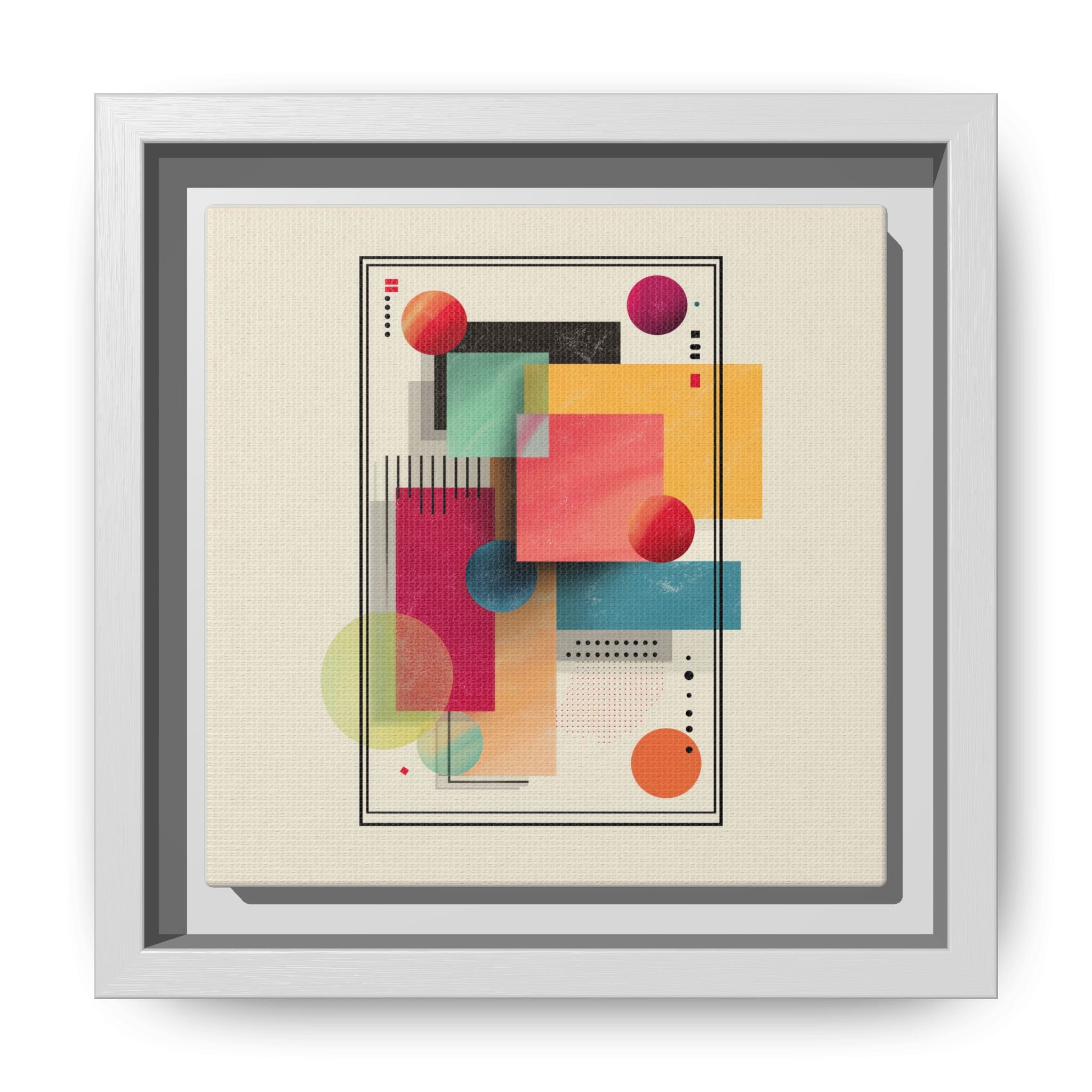 Geometric Harmony: Bauhaus Intersections, Digital Abstract Layers, Contemporary Color Palette   |   Custom Orders Accepted