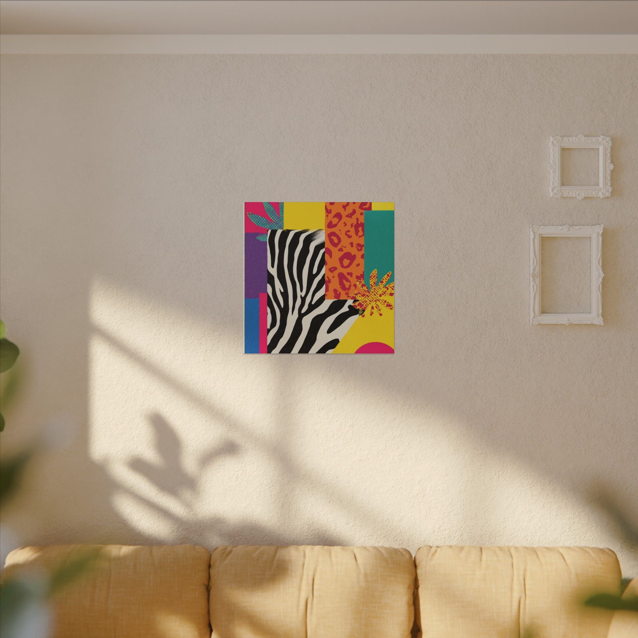 Pop Geometry: Zebra Leopard Fusion, Geometric Color Block, Modern Abstract Design   |   Custom Orders Accepted