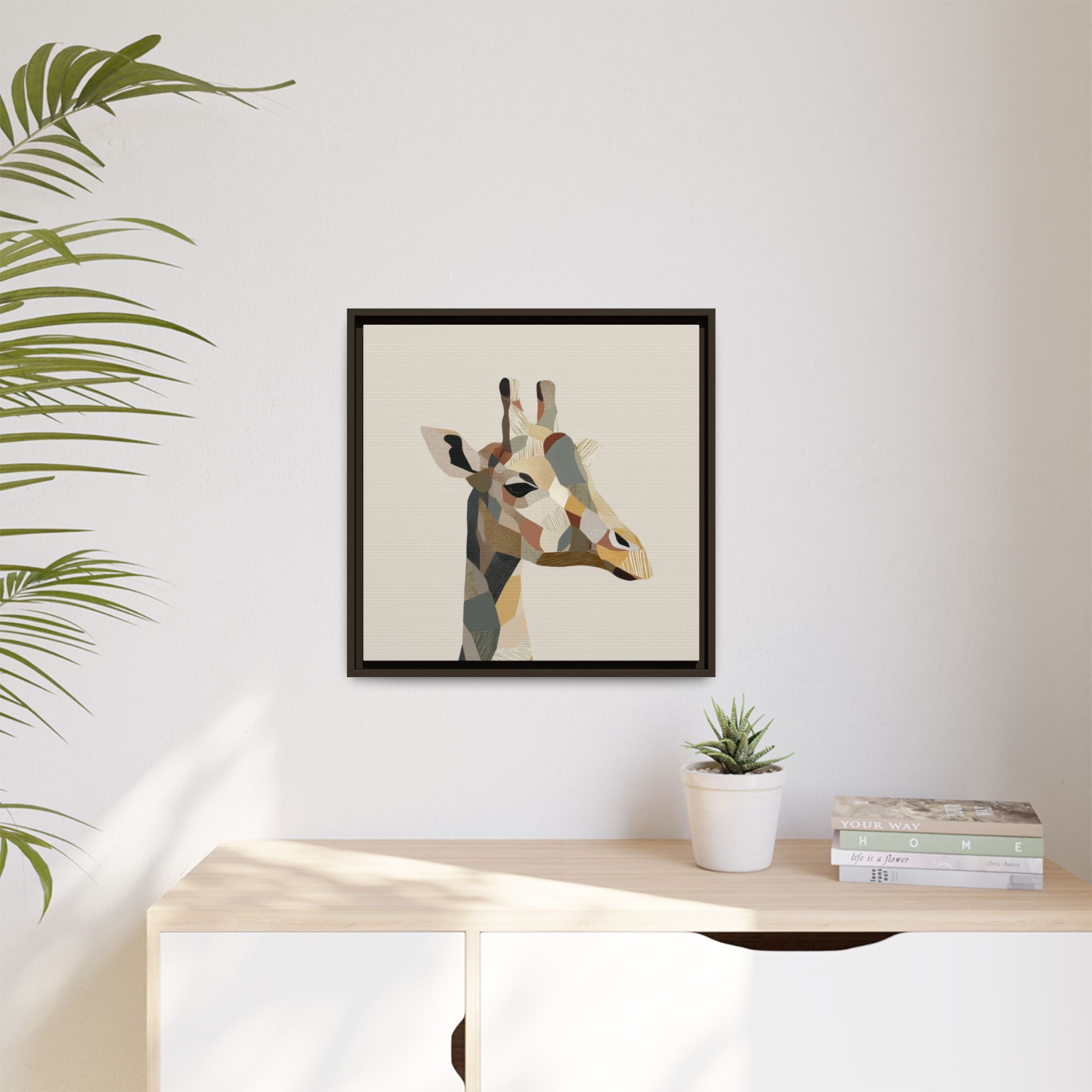 Geometric Giraffe: Cubist Wildlife Abstraction, Polygon Animal Portrait   |  Personalized & Custom Orders Available