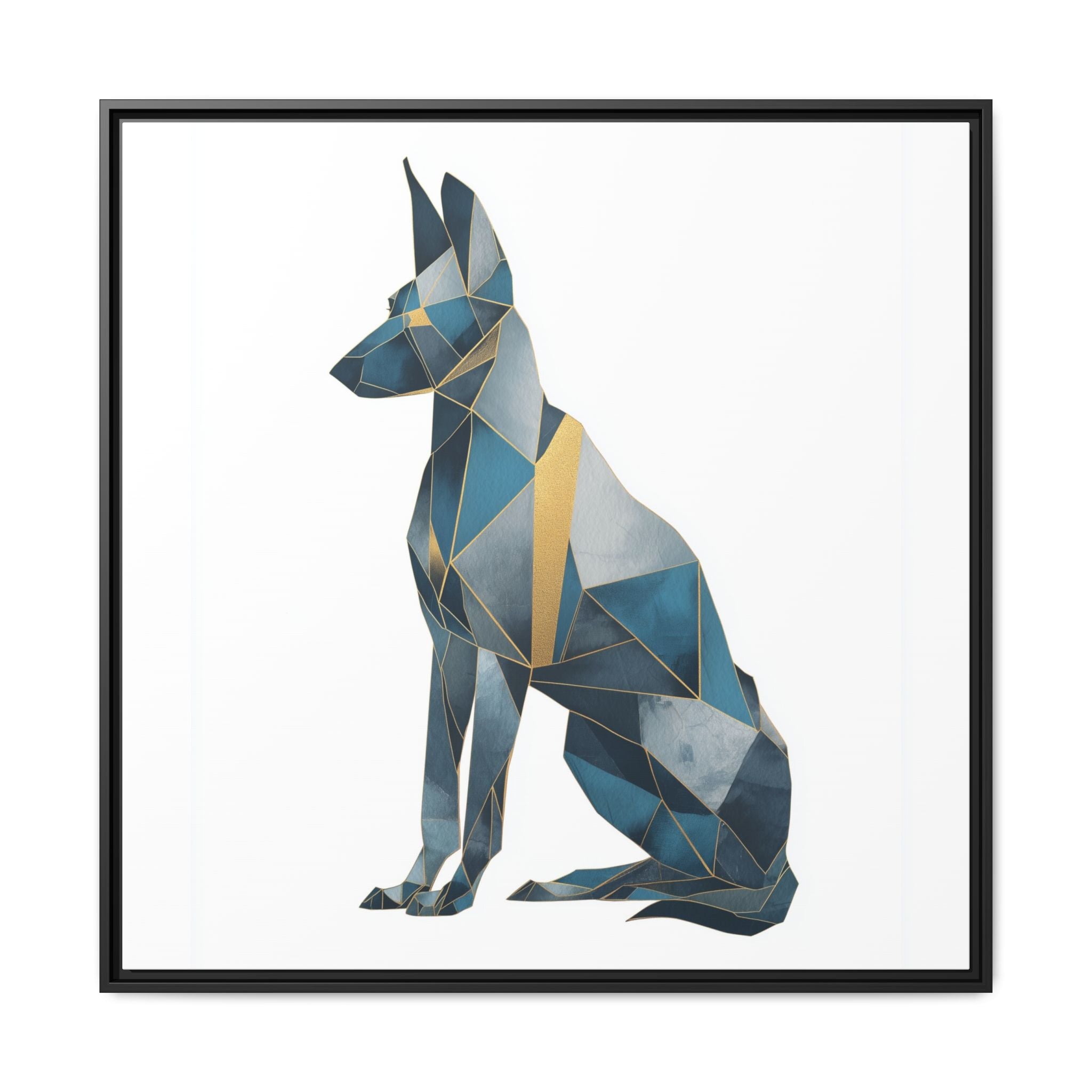 Geometric Canine Mosaic: Fractured Blue Shepherd, Modern Polygonal Art   |  Personalized & Custom Orders Available