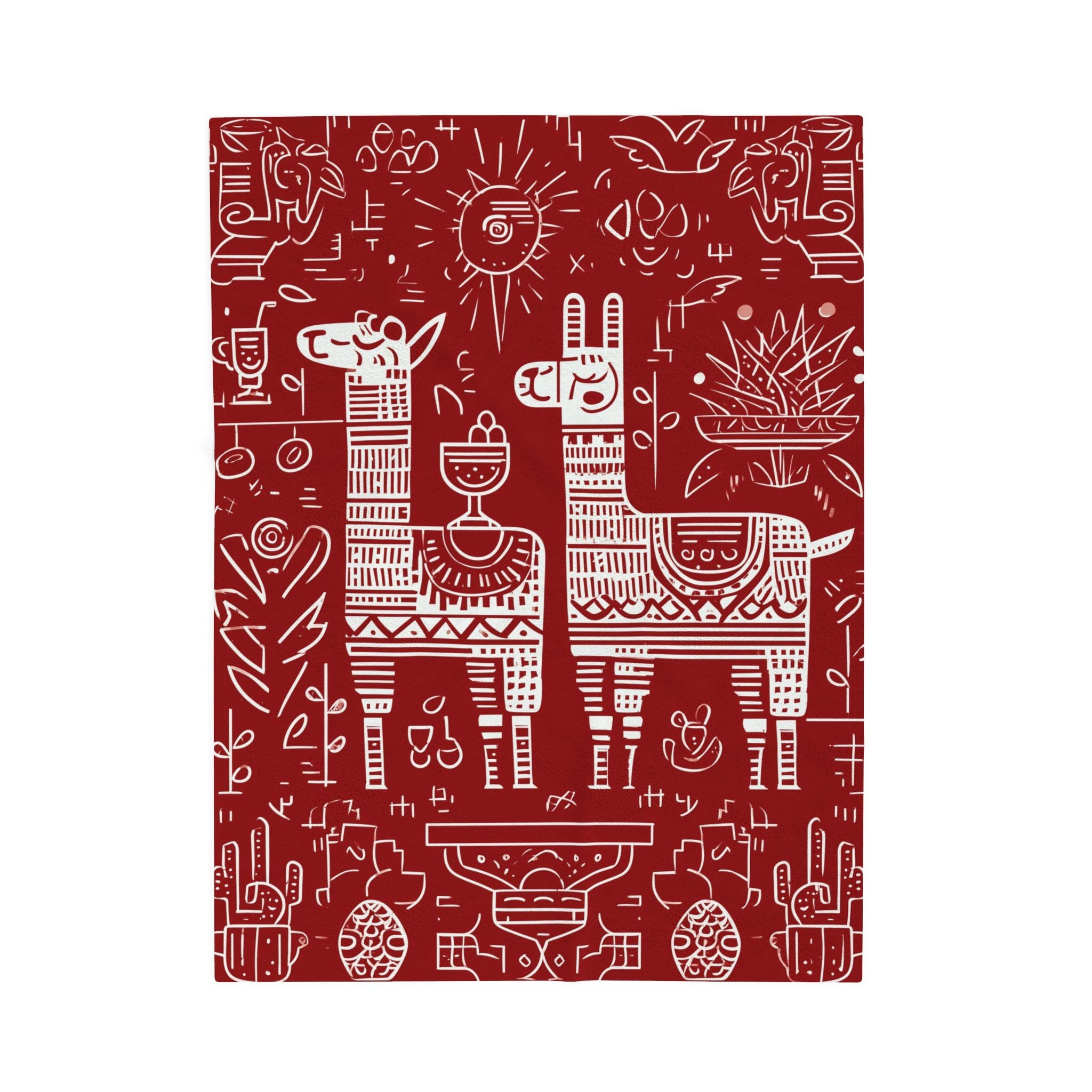 Andean Symmetry: Folk Art Llamas, Indigenous Geometric Patterns   |   Custom Orders Accepted