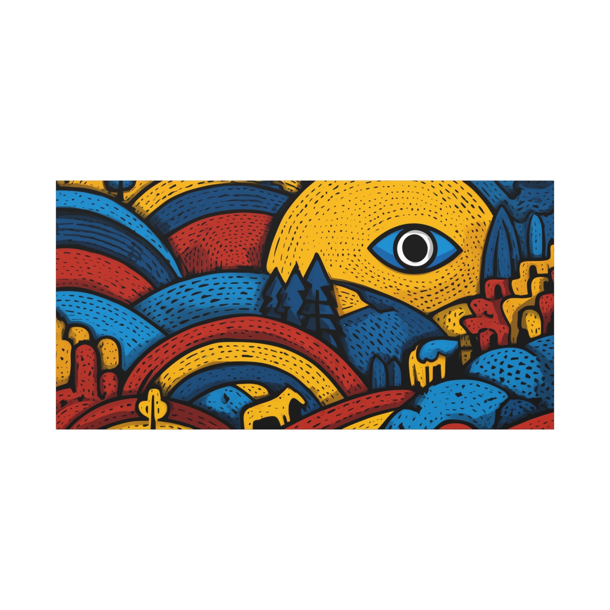 Colorful Landscape Canvas Artwork, Abstract Wall Decor, Home Wall Art, Boho Decor, Eye-catching Art for Living Room