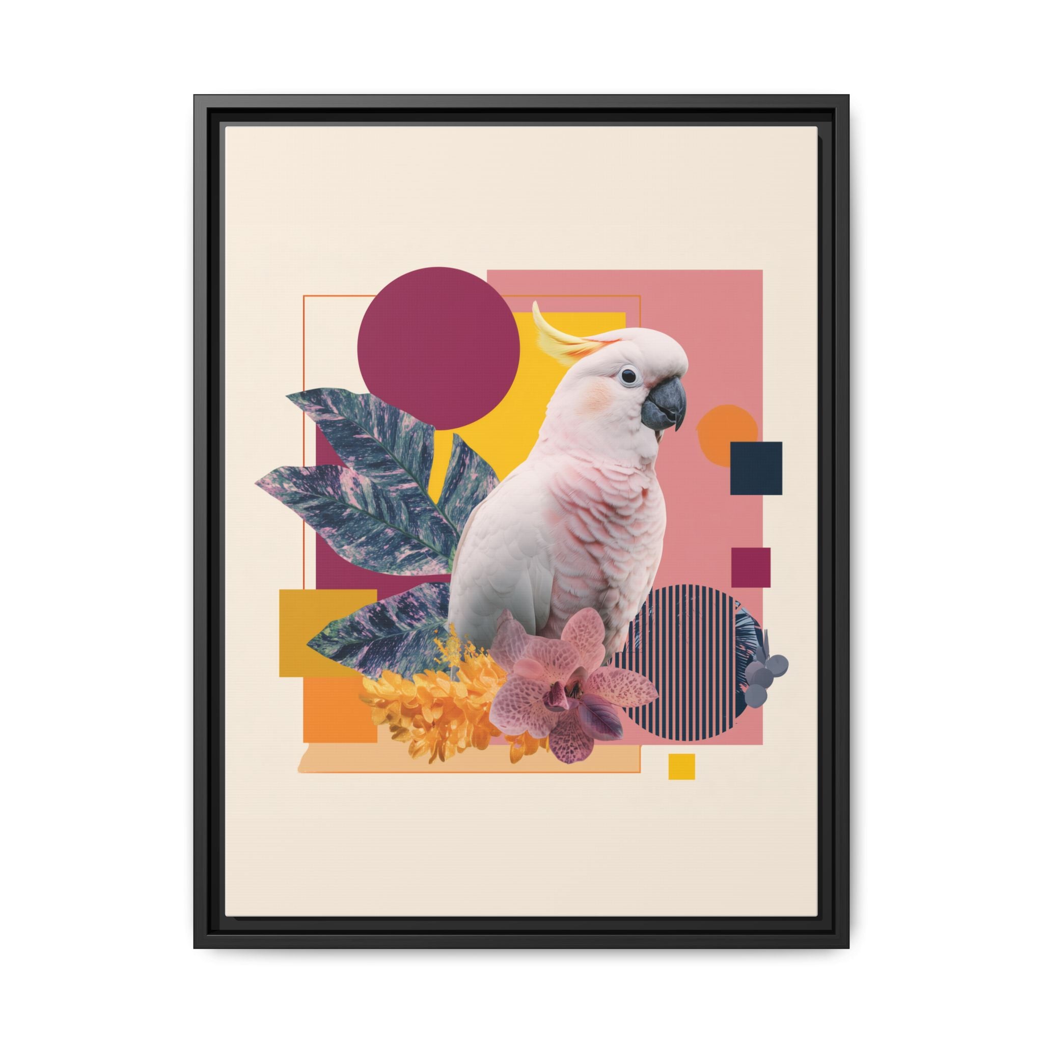 Cockatoo in Geometric Paradise: Tropical Avian Design, Modern Abstract Art   |    Custom Orders Available