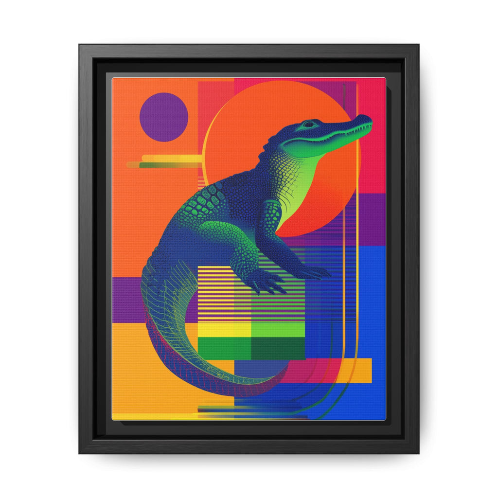 Geometric Alligator Framed Print: Pop Art Reptile, Vibrant Gradient Composition   |  Personalized & Custom Orders Available
