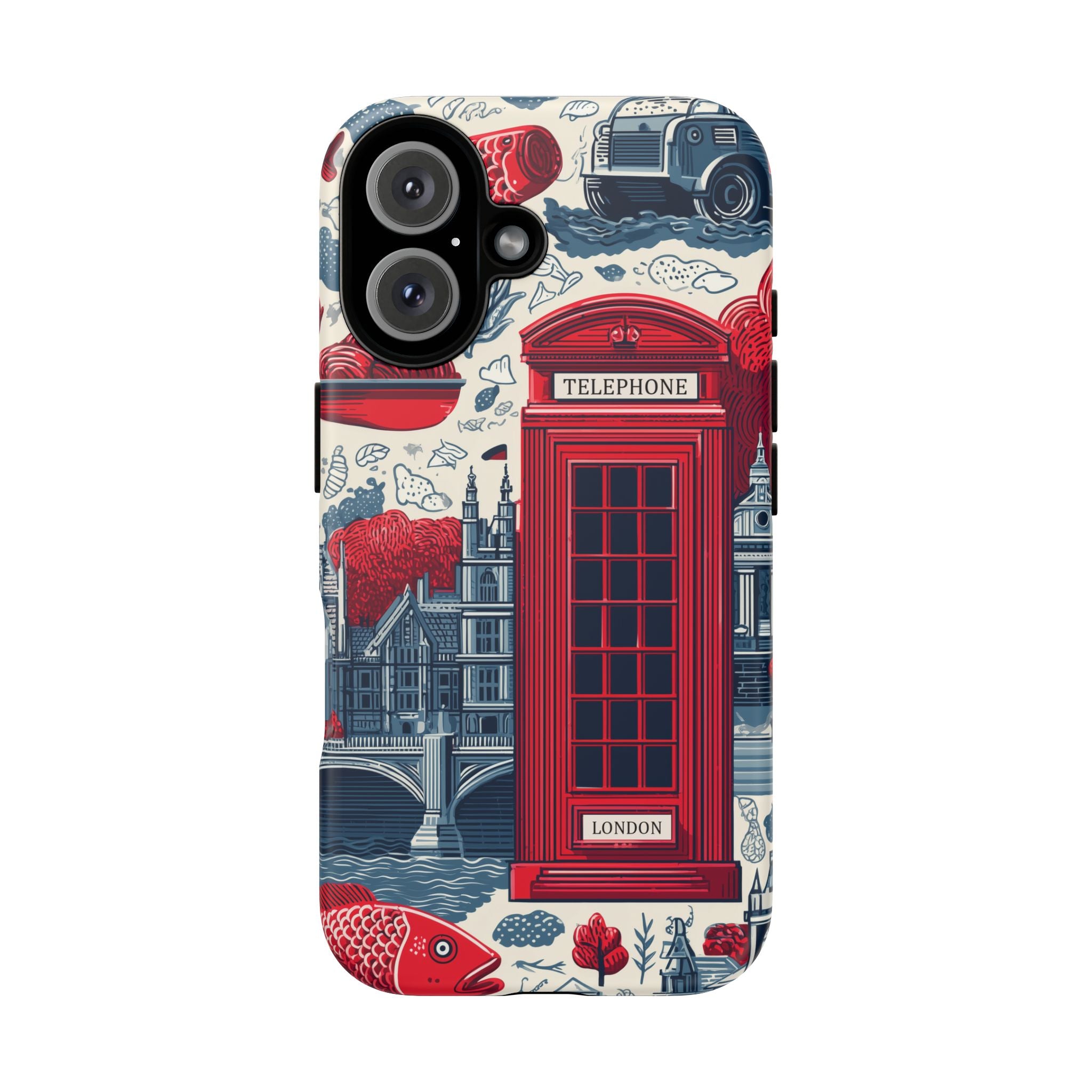Stylish Phone Case Featuring Iconic London Design, Protective Cover, Gift for Travelers, Trendy Accessory, UK Inspired Tech Gear