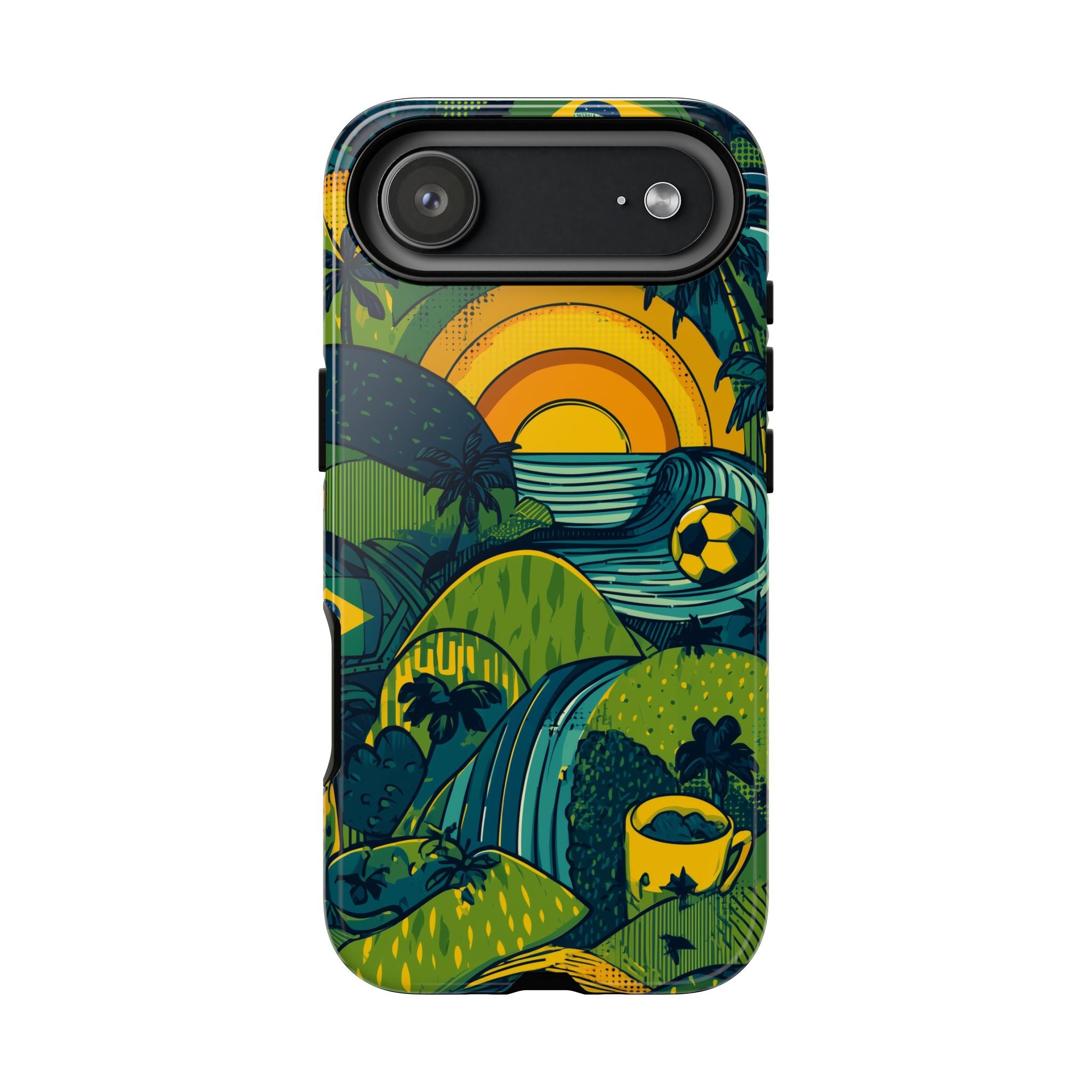 Brazil Tough Cases: Sporty Tropical Phone Case, Fun Beach Vibe Phone Accessory, Summer Travel Gift, Colorful Phone Cover, Casual Style Tech