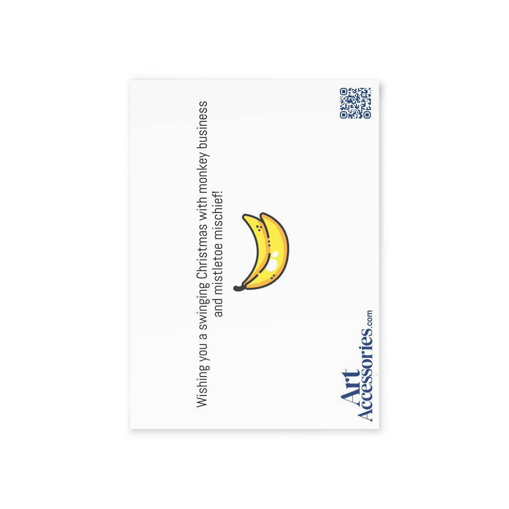 Festive Monkey Holiday Cards - Cute Two-Sided Christmas Greetings, Animal-Themed Greetings, Fun Holiday Stationery, Card Set, Seasonal Decor