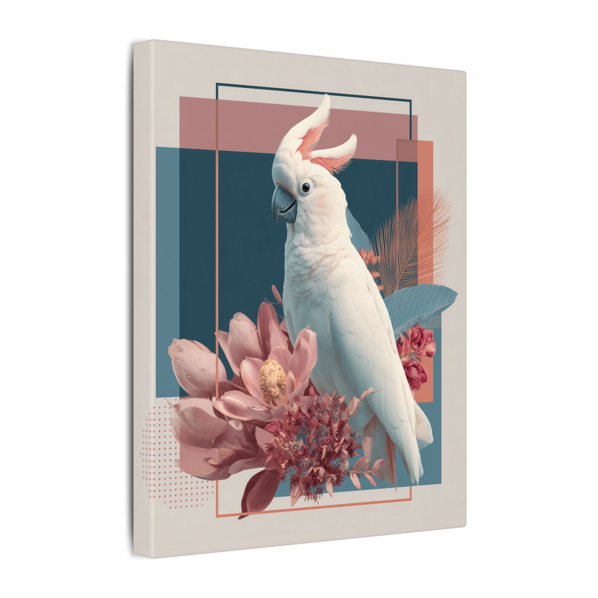 Cockatoo's Geometric Symphony: Digital Wildlife Art, Contemporary Botanical Design   |    Custom Orders Available