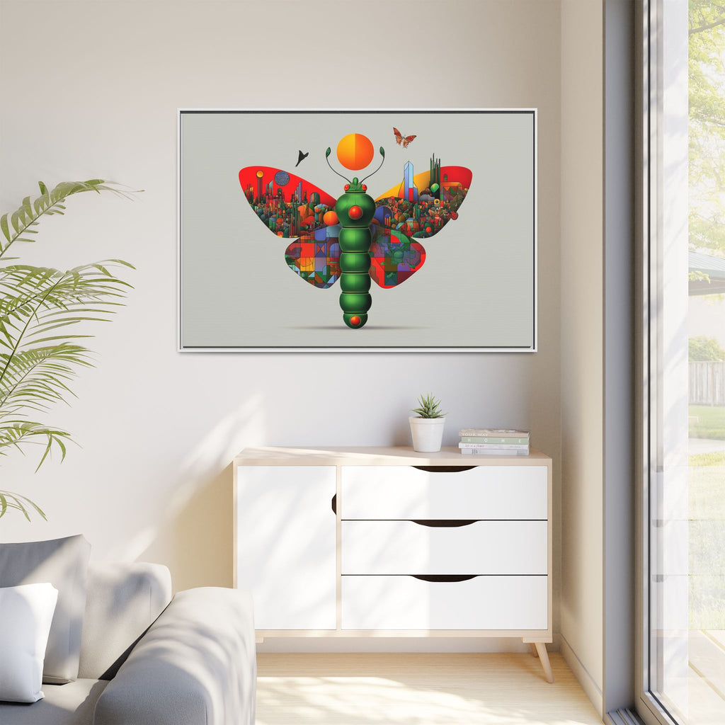 Urban Metamorphosis: Geometric Butterfly Cityscape, Cubist Digital Illustration   |    Custom Orders Available