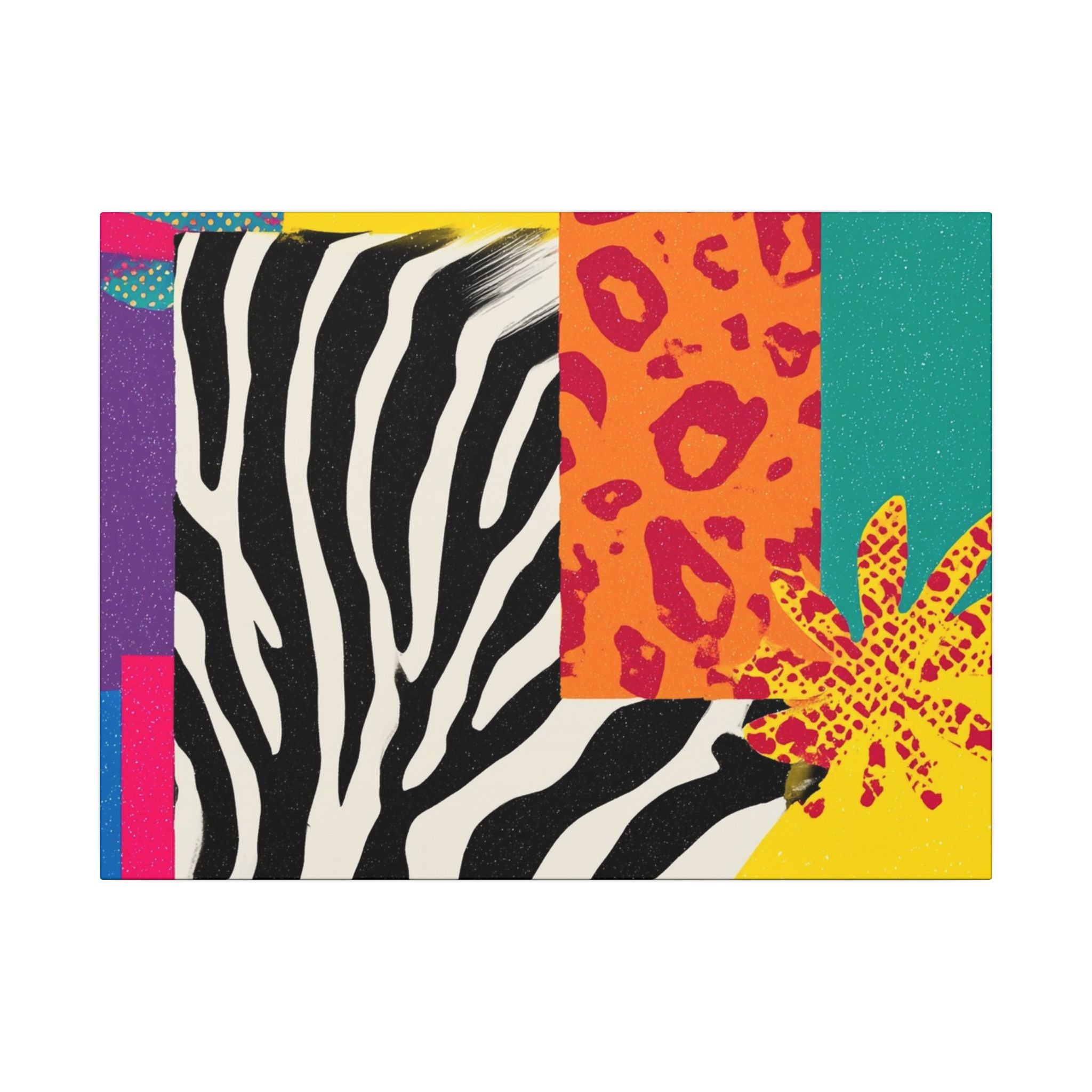 Copy of Pop Geometry: Zebra Leopard Fusion, Geometric Color Block, Modern Abstract Design   |   Custom Orders Accepted