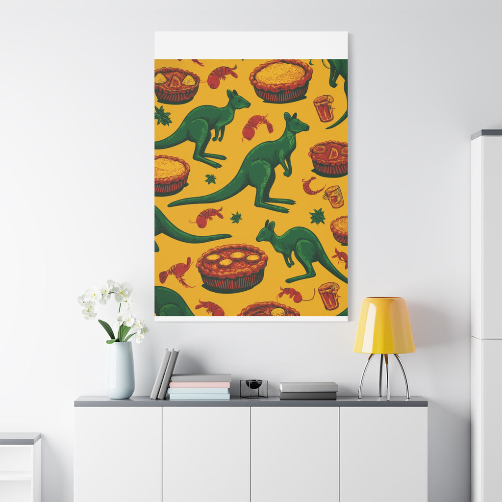 Kangaroo Canvas Wall Art, Vibrant Animal Decor, Unique Gift for Nature Lovers, Fun Kitchen Wall Hanging, Australian Themed Art