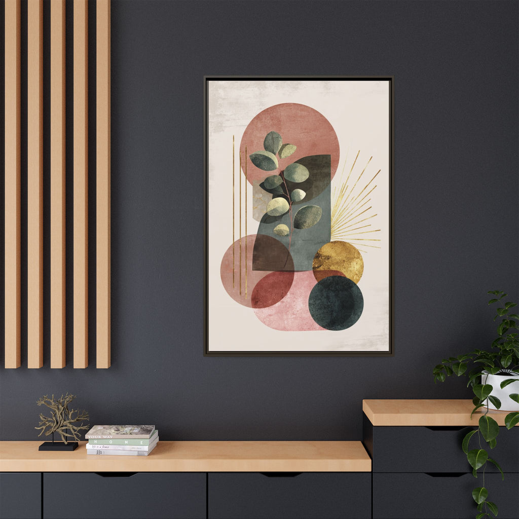 Botanical Geometric Symphony: Eucalyptus Harmony, Metallic Intersections, Modern Earth Tones   |   Custom Orders Accepted