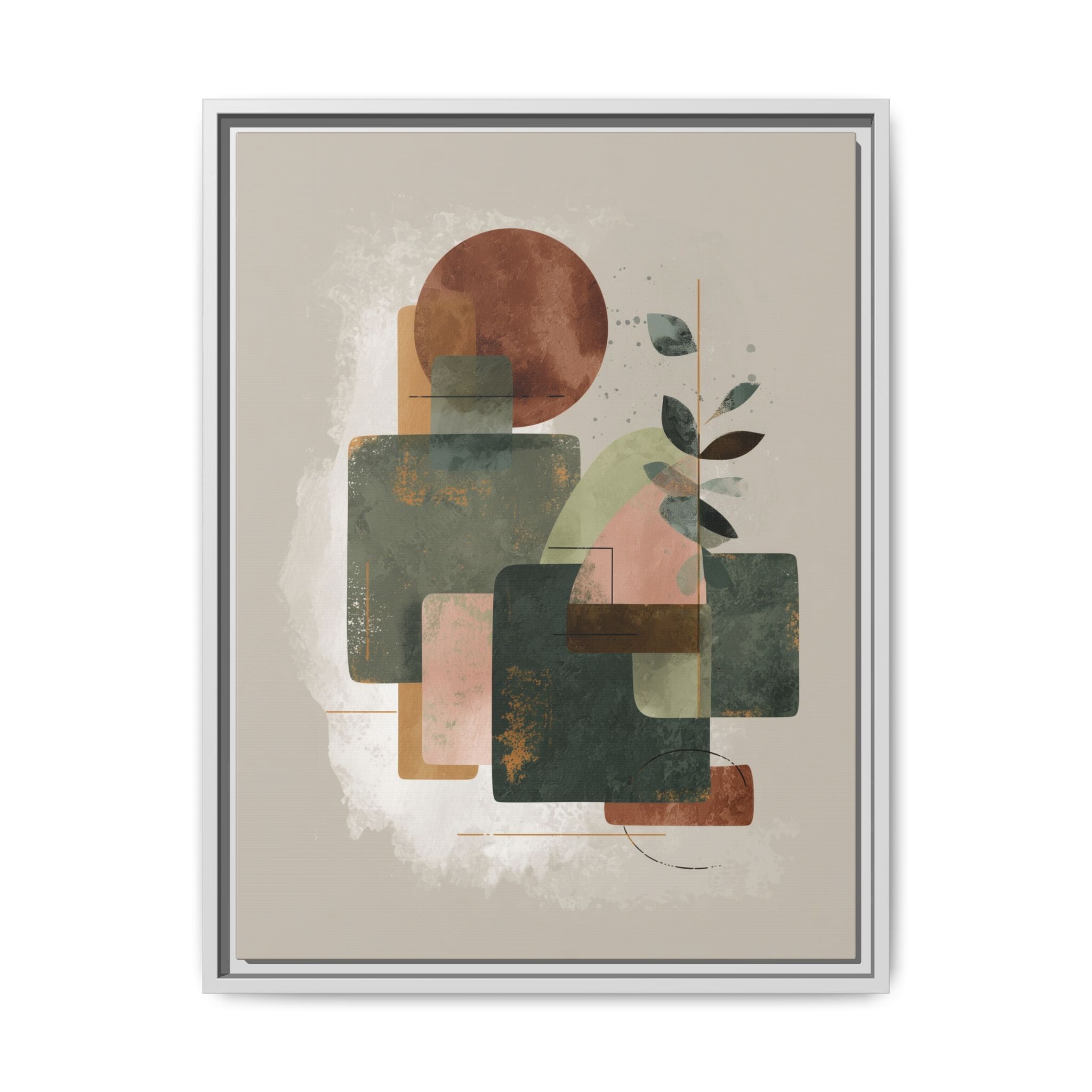 Geometric Harmony: Abstract Watercolor Composition, Mid-Century Modern Design, Organic Shapes   |   Custom Orders Accepted