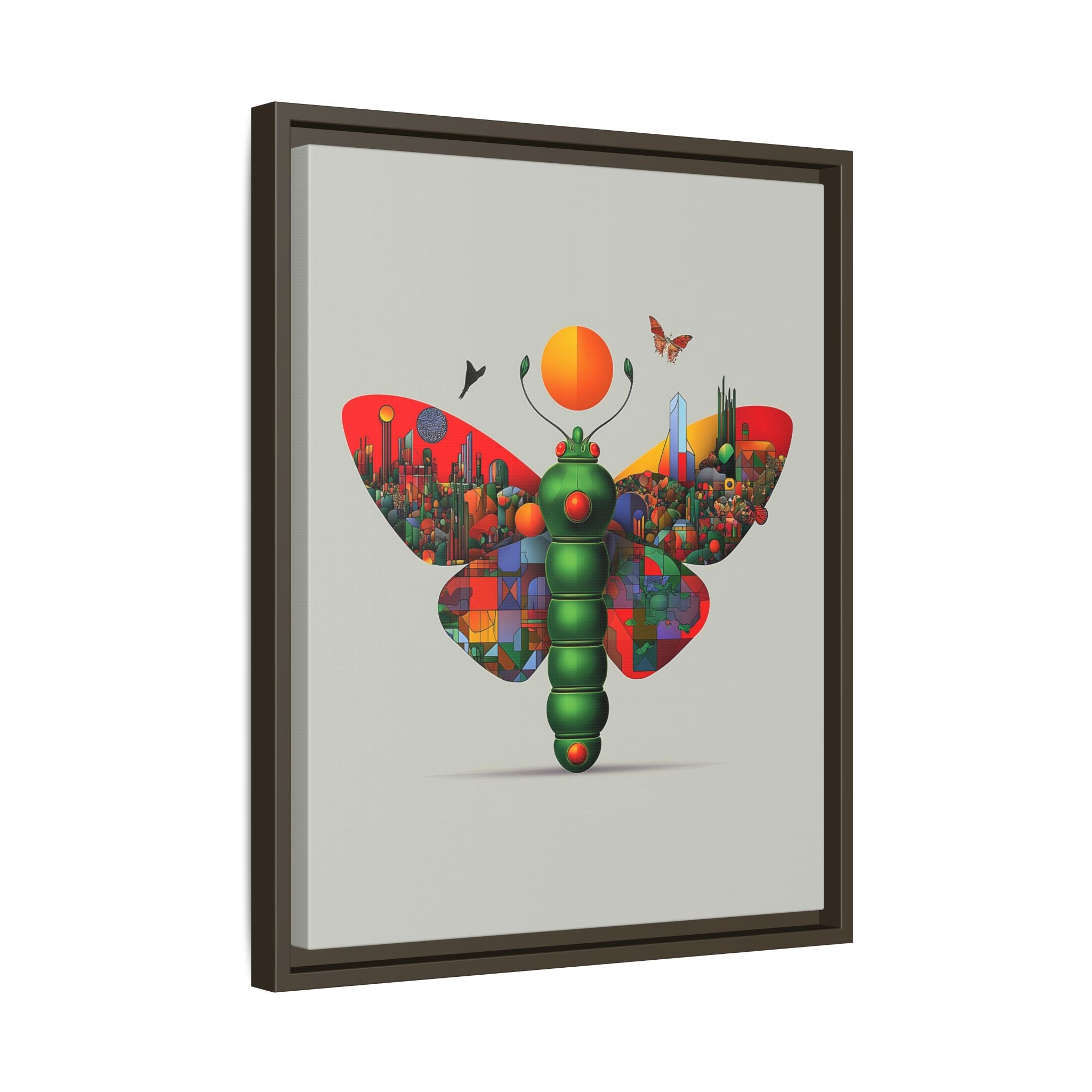 Urban Metamorphosis: Geometric Butterfly Cityscape, Cubist Digital Illustration   |    Custom Orders Available