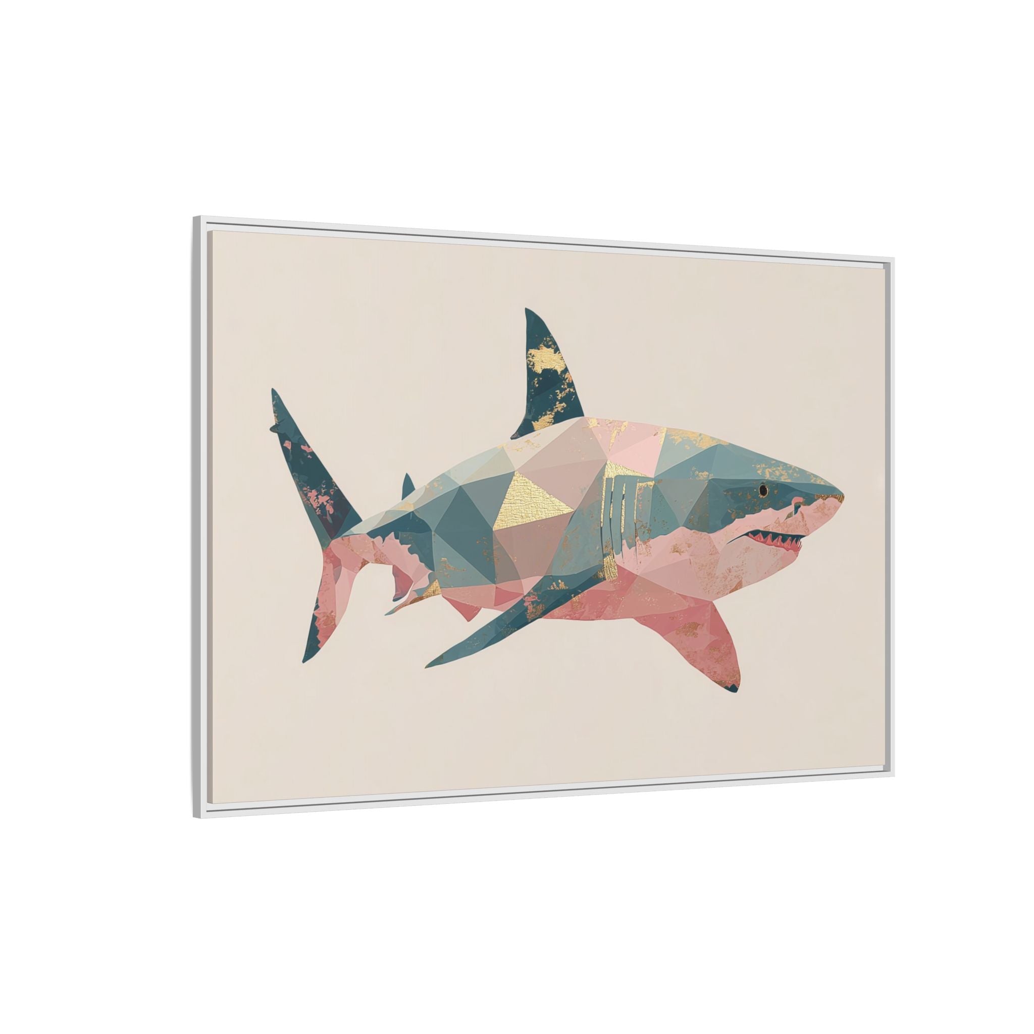 Geometric Shark Spectrum: Polygonal Marine Predator, Abstract Metallic Design   |  Personalized & Custom Orders Available