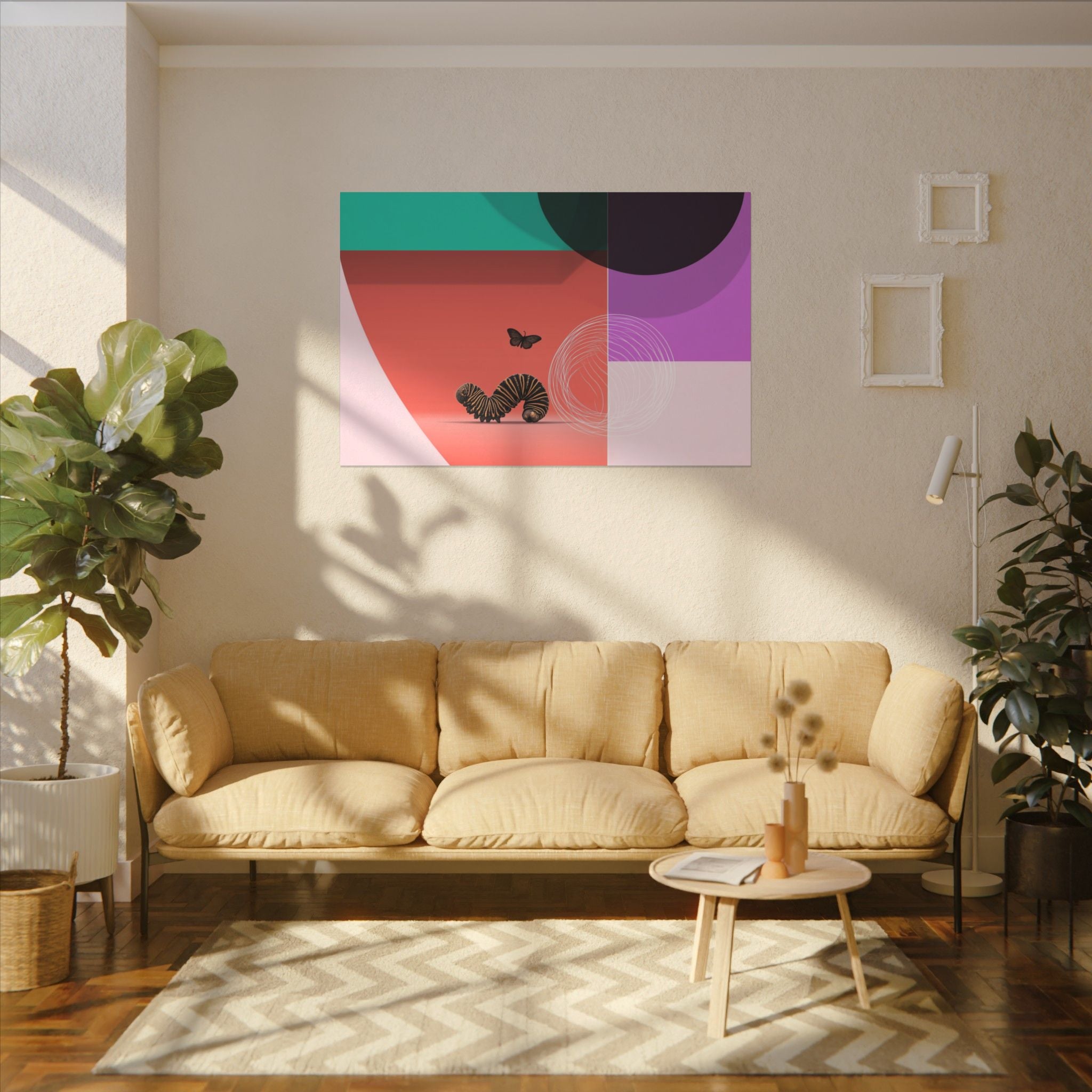 Metamorphosis in Geometry: Abstract Insect Design, Translucent Color Quadrants   |    Custom Orders Available