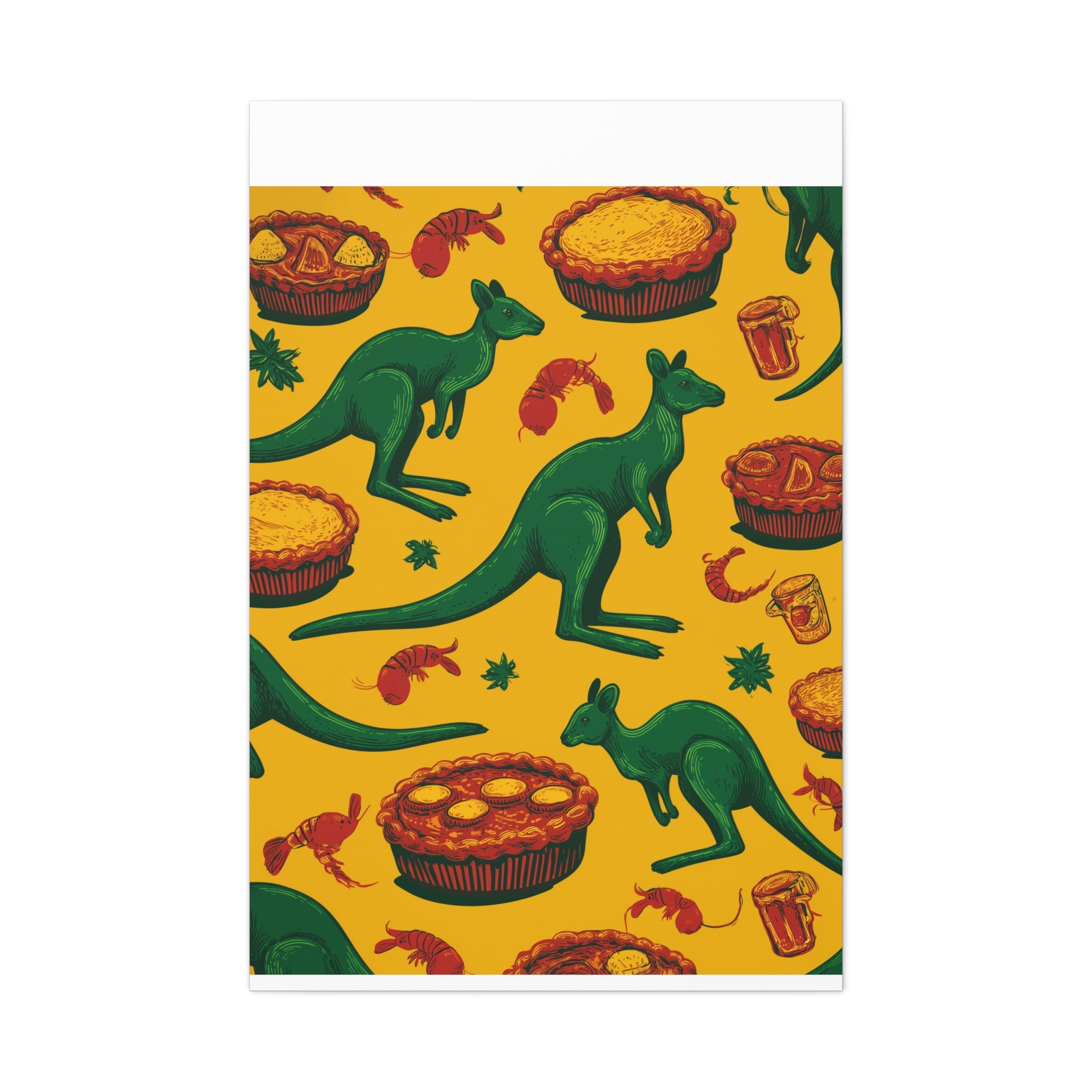 Kangaroo Canvas Wall Art, Vibrant Animal Decor, Unique Gift for Nature Lovers, Fun Kitchen Wall Hanging, Australian Themed Art