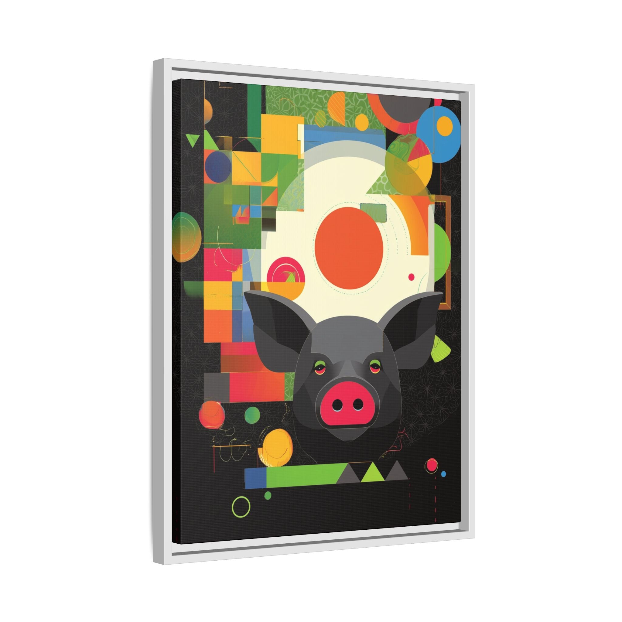 Prismatic Pig: Geometric Abstract Design, Digital Graphic Art Illustration   |    Custom Orders Available