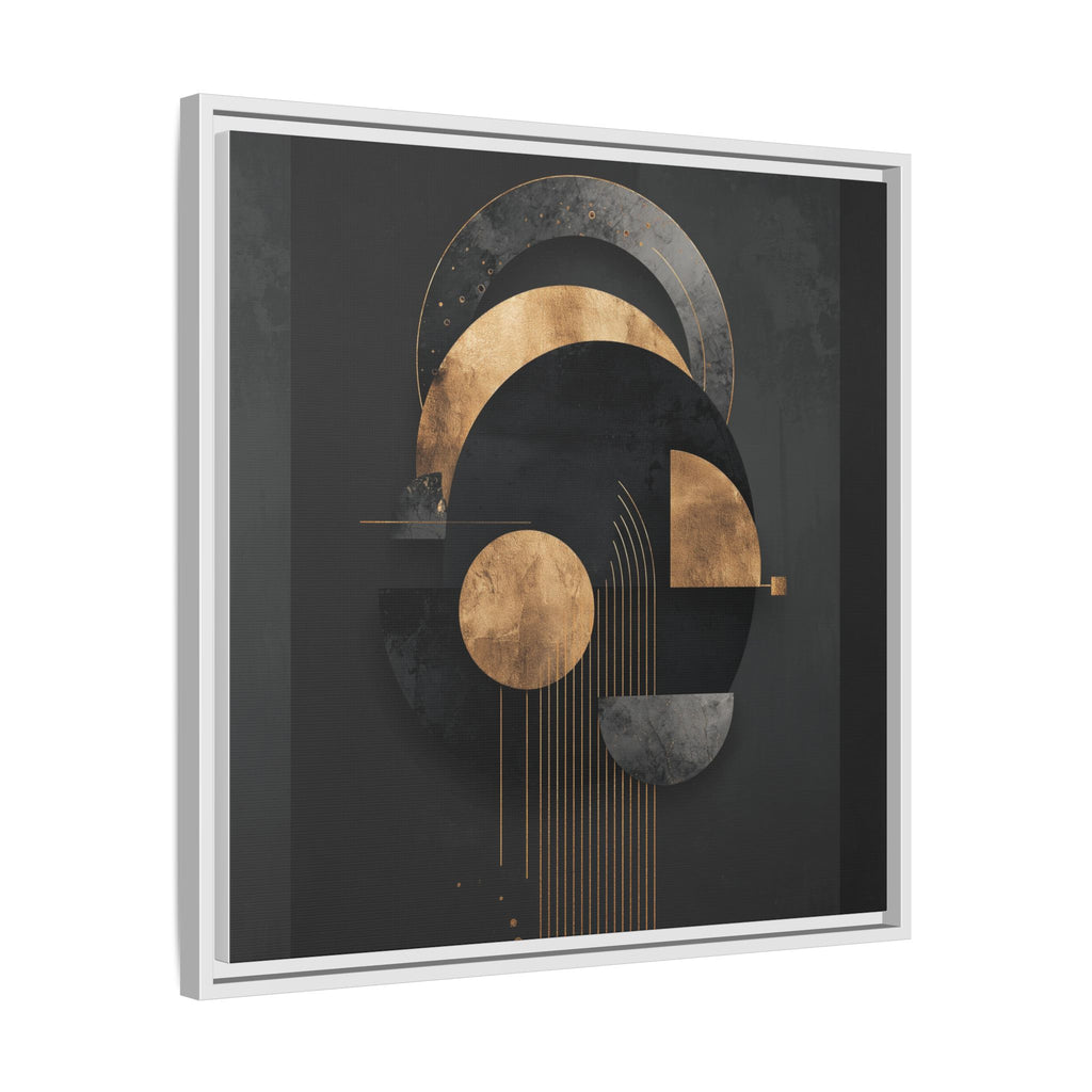 Geometric Resonance: Abstract Gold and Black Design, Minimalist Architectural Art, Modern Metallic Composition   |   Custom Orders Accepted