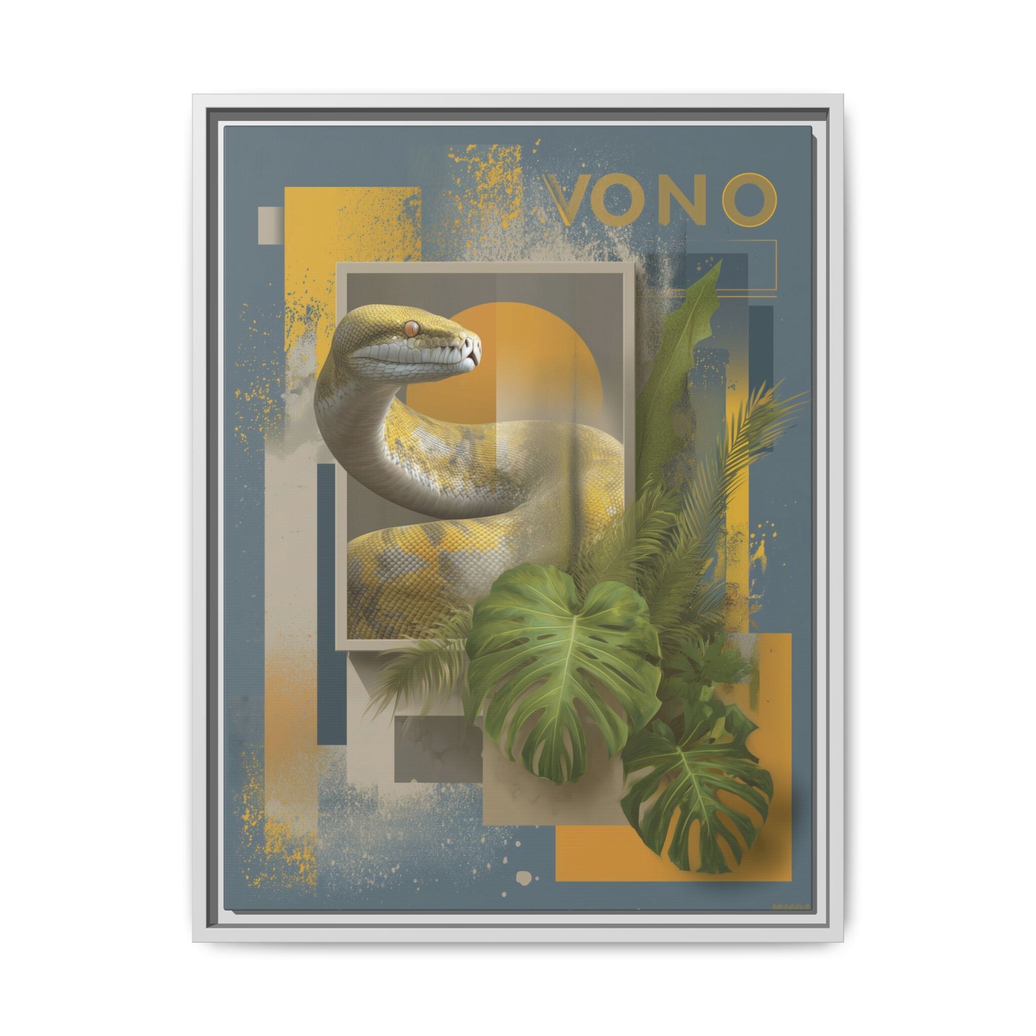 Serpent of Geometric Dimensions: Tropical Vono Design, Abstract Wildlife Art   |  Personalized & Custom Orders Available