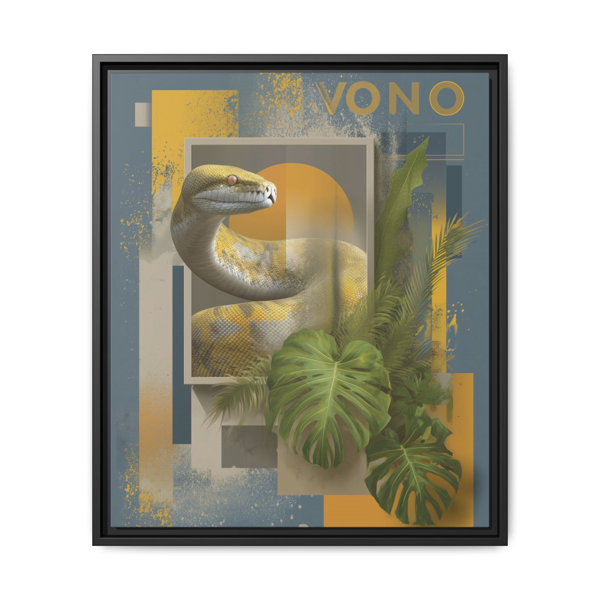 Serpent of Geometric Dimensions: Tropical Vono Design, Abstract Wildlife Art   |  Personalized & Custom Orders Available