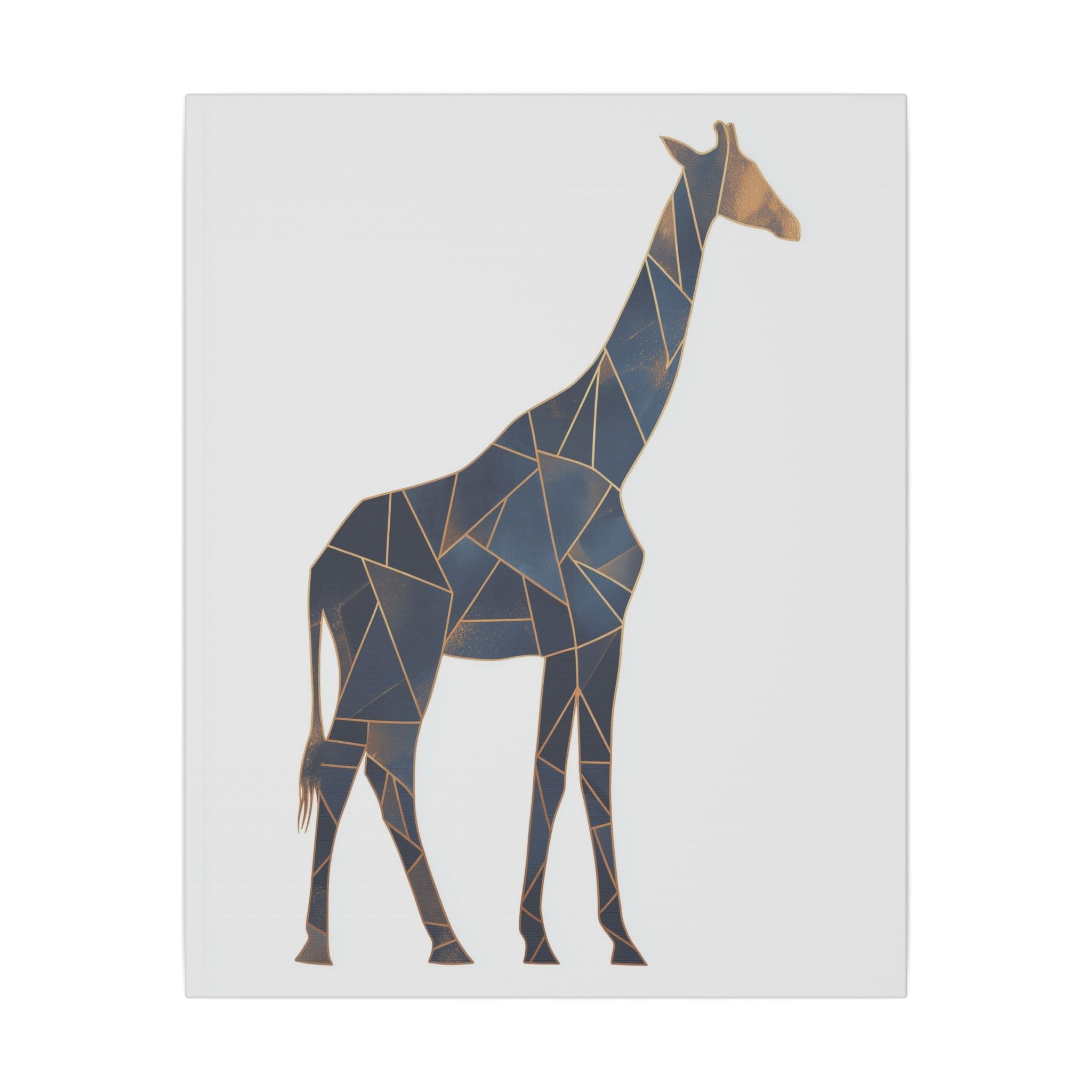 Geometric Giraffe: Mosaic Animal Portrait, Blue Triangular Design, Contemporary African Wildlife Art   |  Personalized & Custom Orders
