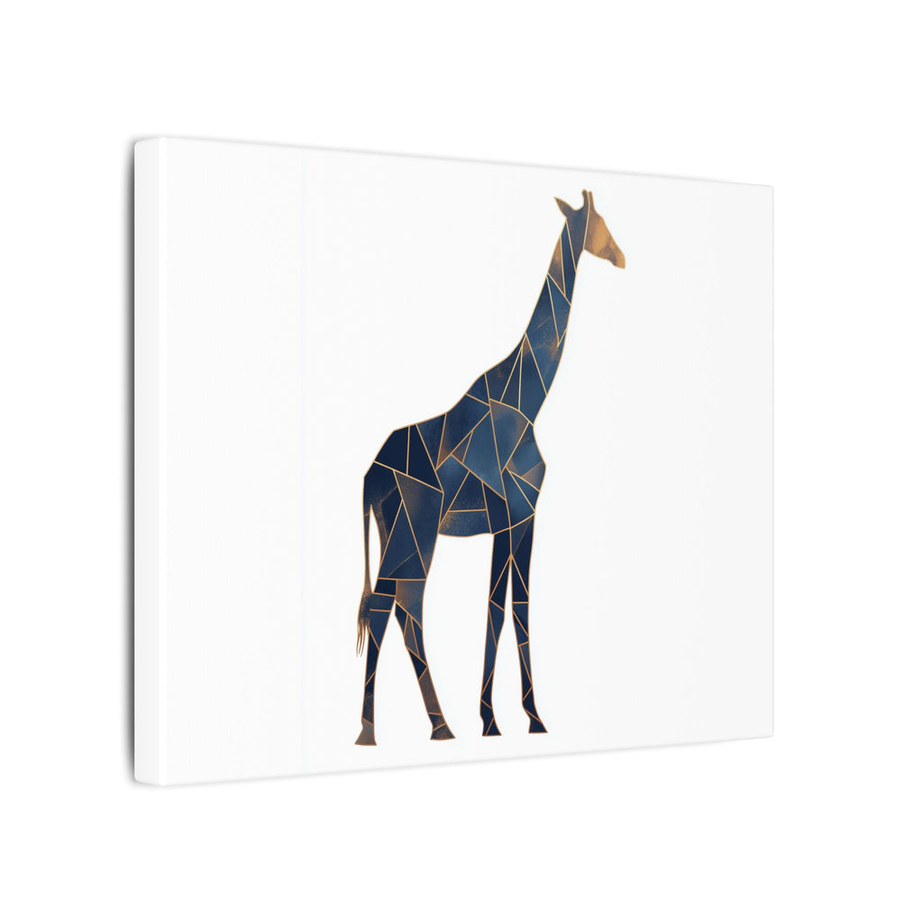 Geometric Giraffe: Mosaic Animal Portrait, Blue Triangular Design, Contemporary African Wildlife Art   |  Personalized & Custom Orders