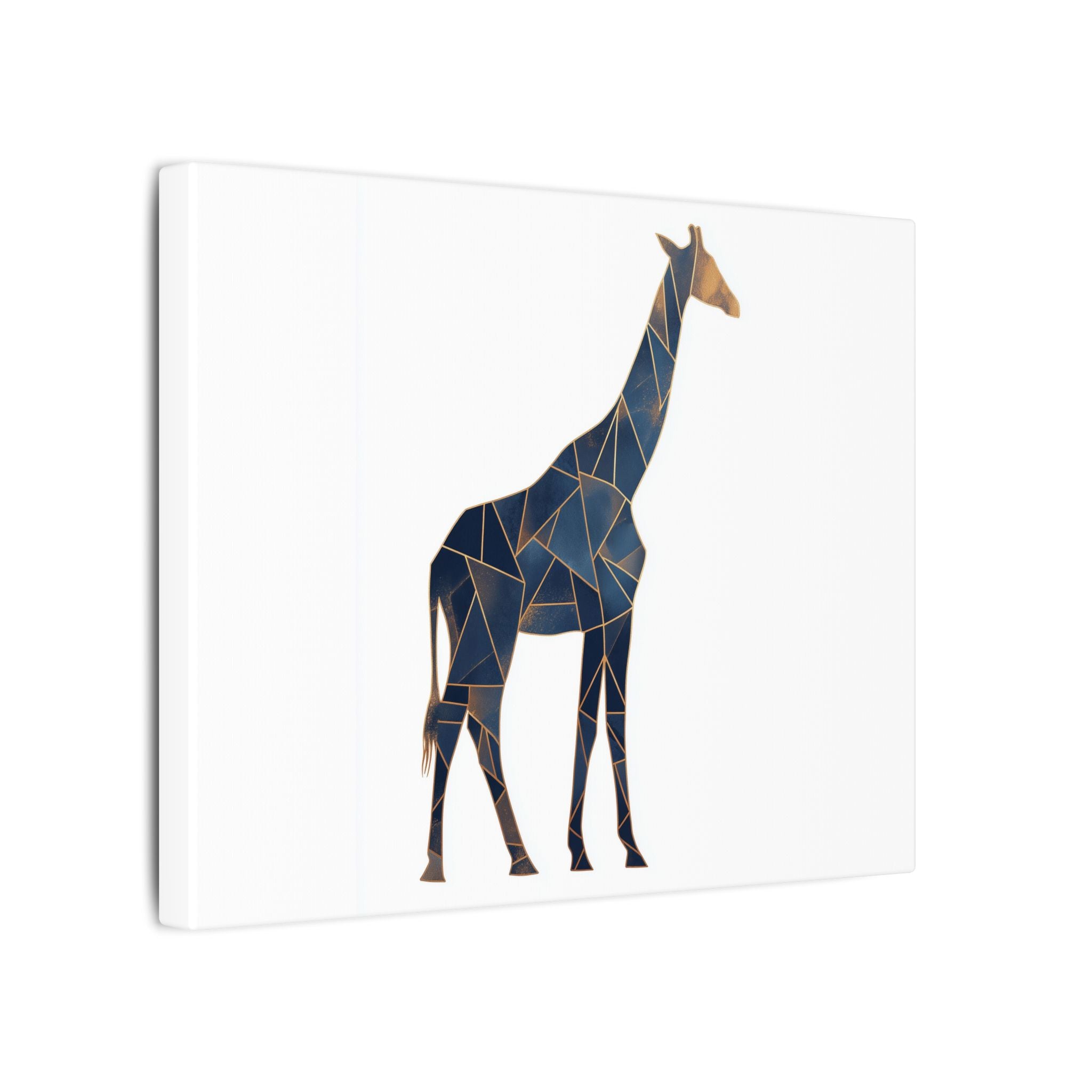 Geometric Giraffe: Mosaic Animal Portrait, Blue Triangular Design, Contemporary African Wildlife Art   |  Personalized & Custom Orders
