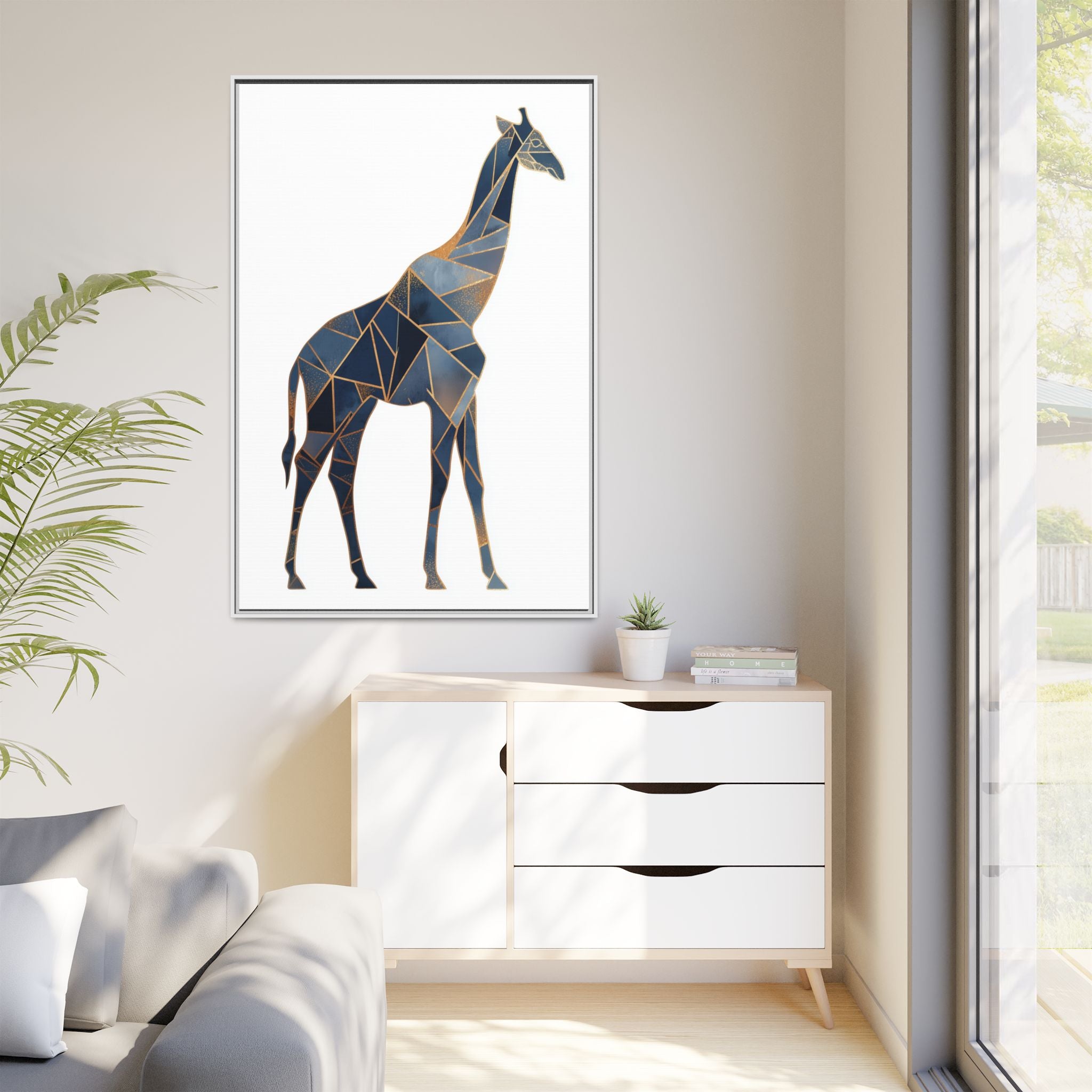 Geometric Giraffe Framed Print : Polygonal Wildlife Art, Modern Mosaic Design   |  Personalized & Custom Orders Available