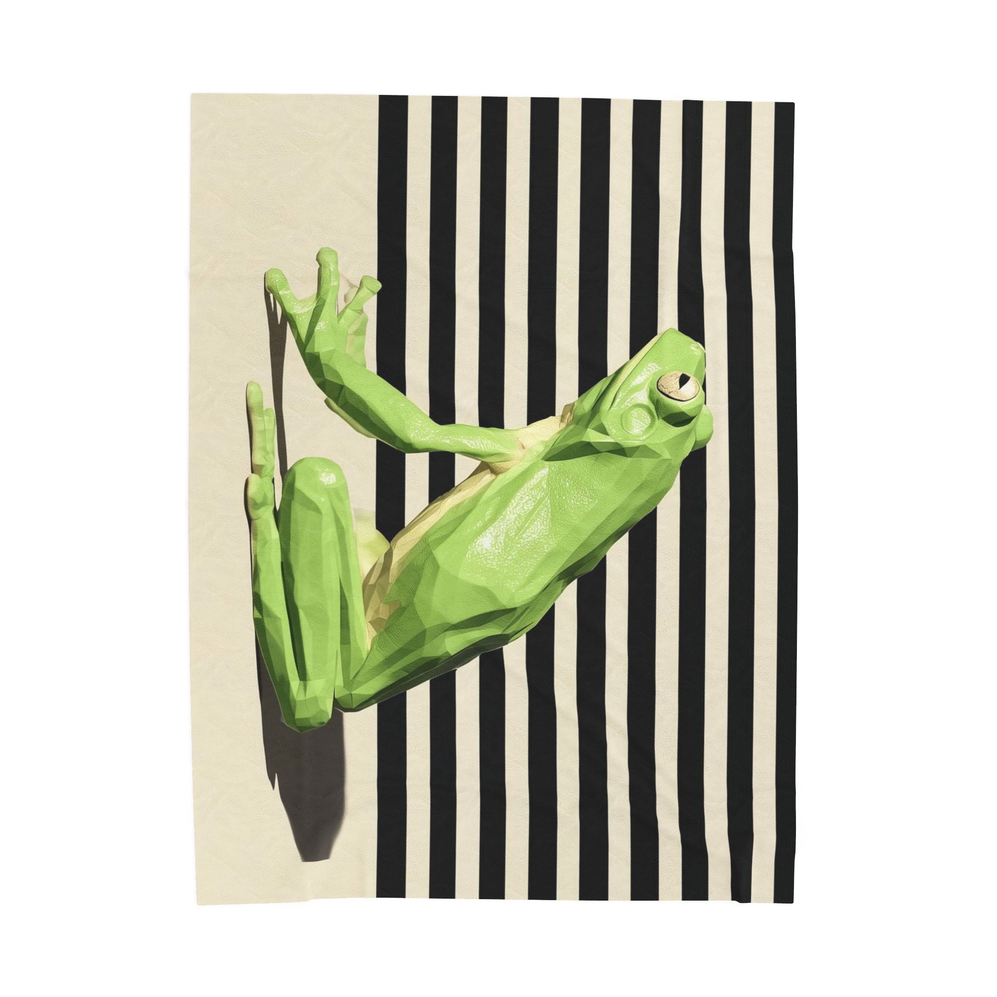 Green Tree Frog Quilt Cover, Doona Cover, Duvet: Low-Poly Nature Art, Geometric Frog Design   |    Custom Orders Available