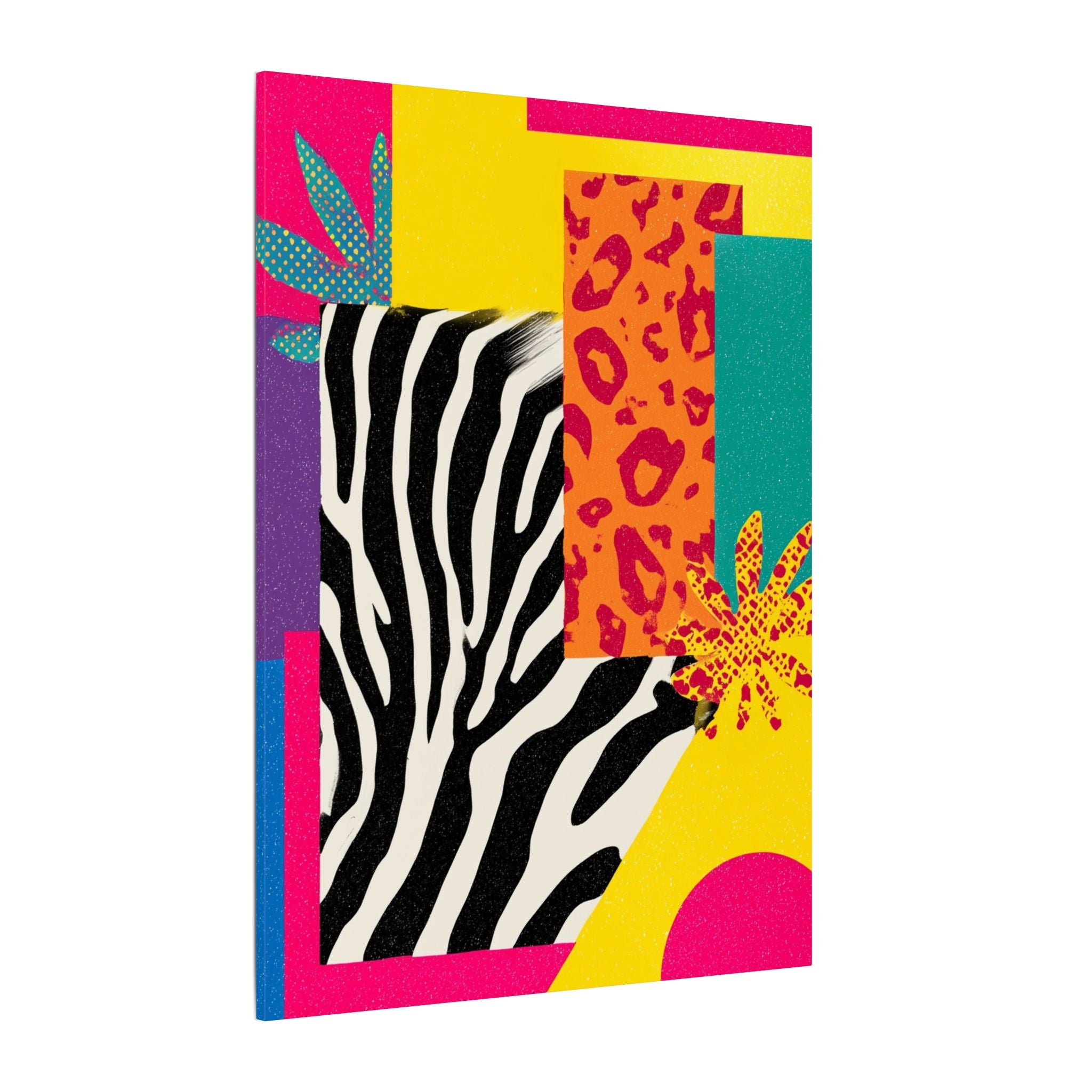 Copy of Pop Geometry: Zebra Leopard Fusion, Geometric Color Block, Modern Abstract Design   |   Custom Orders Accepted