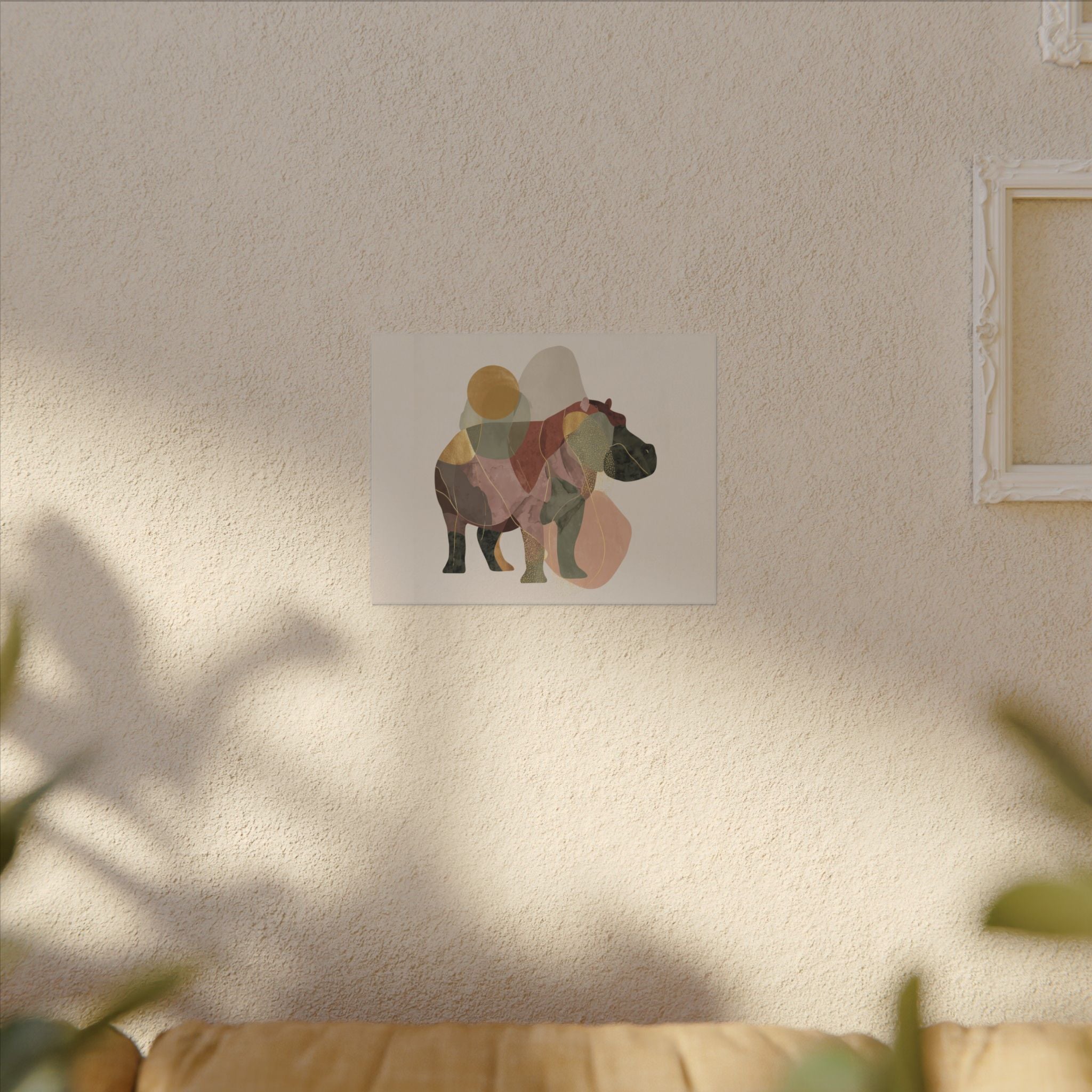 Geometric Hippo: Abstract Animal Art, Minimalist Pastel Composition   |    Custom Orders Available
