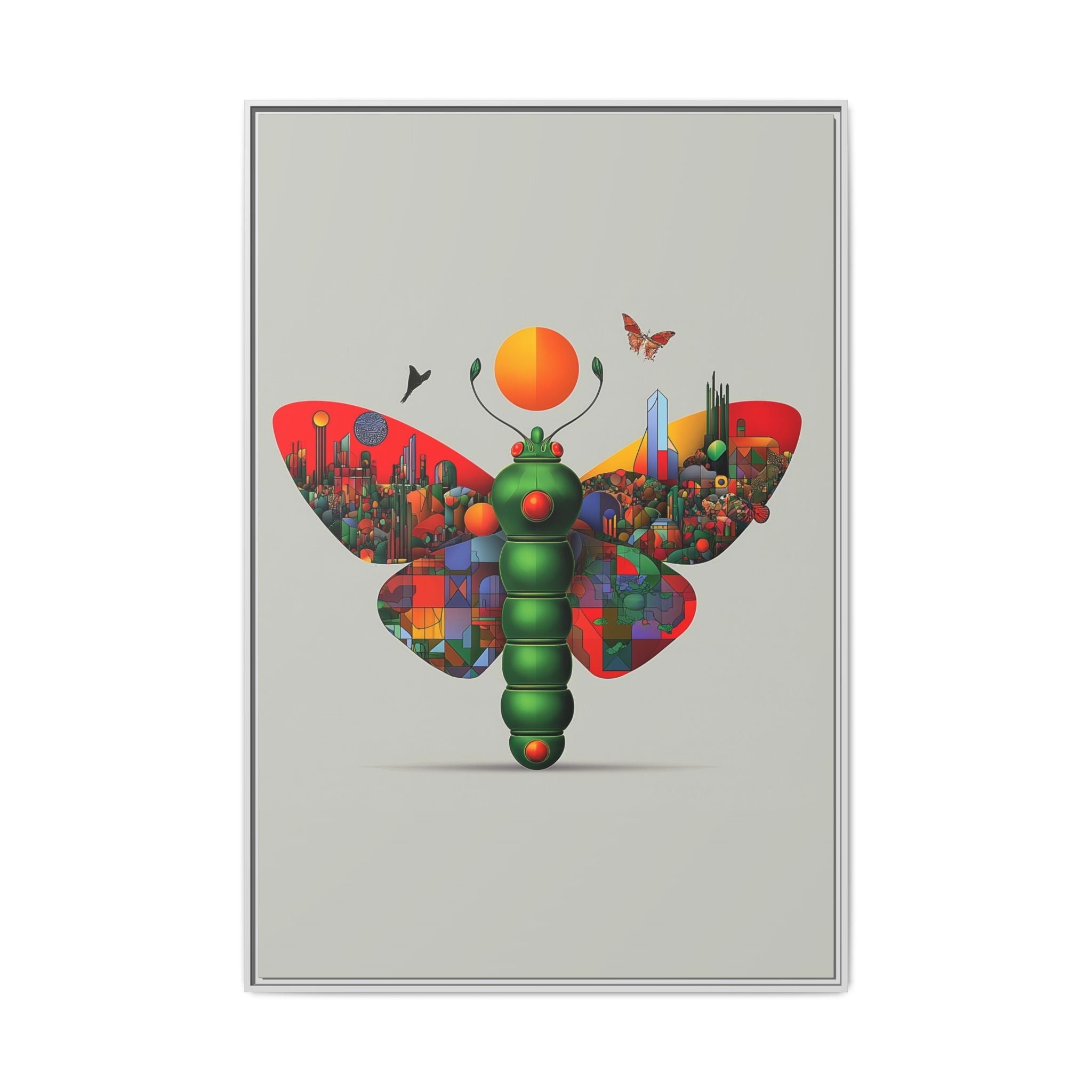Urban Metamorphosis: Geometric Butterfly Cityscape, Cubist Digital Illustration   |    Custom Orders Available