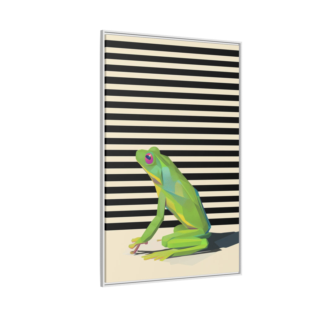 Stylized Frog Portrait Framed Print , Minimalist Pop Art Design   |  Personalized & Custom Orders Available