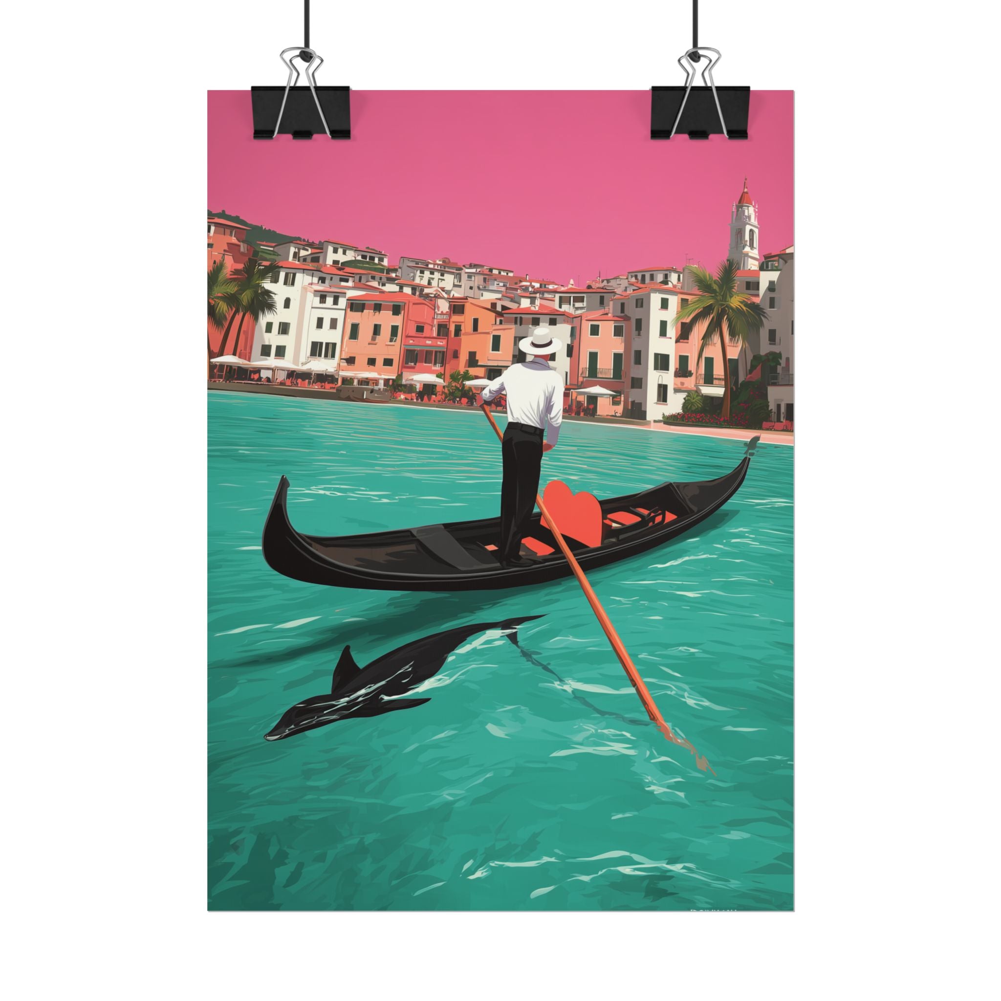 Venice Travel Poster: Mediterranean Dreamscape, Vintage Travel Poster Illustration   |    Custom Orders Available