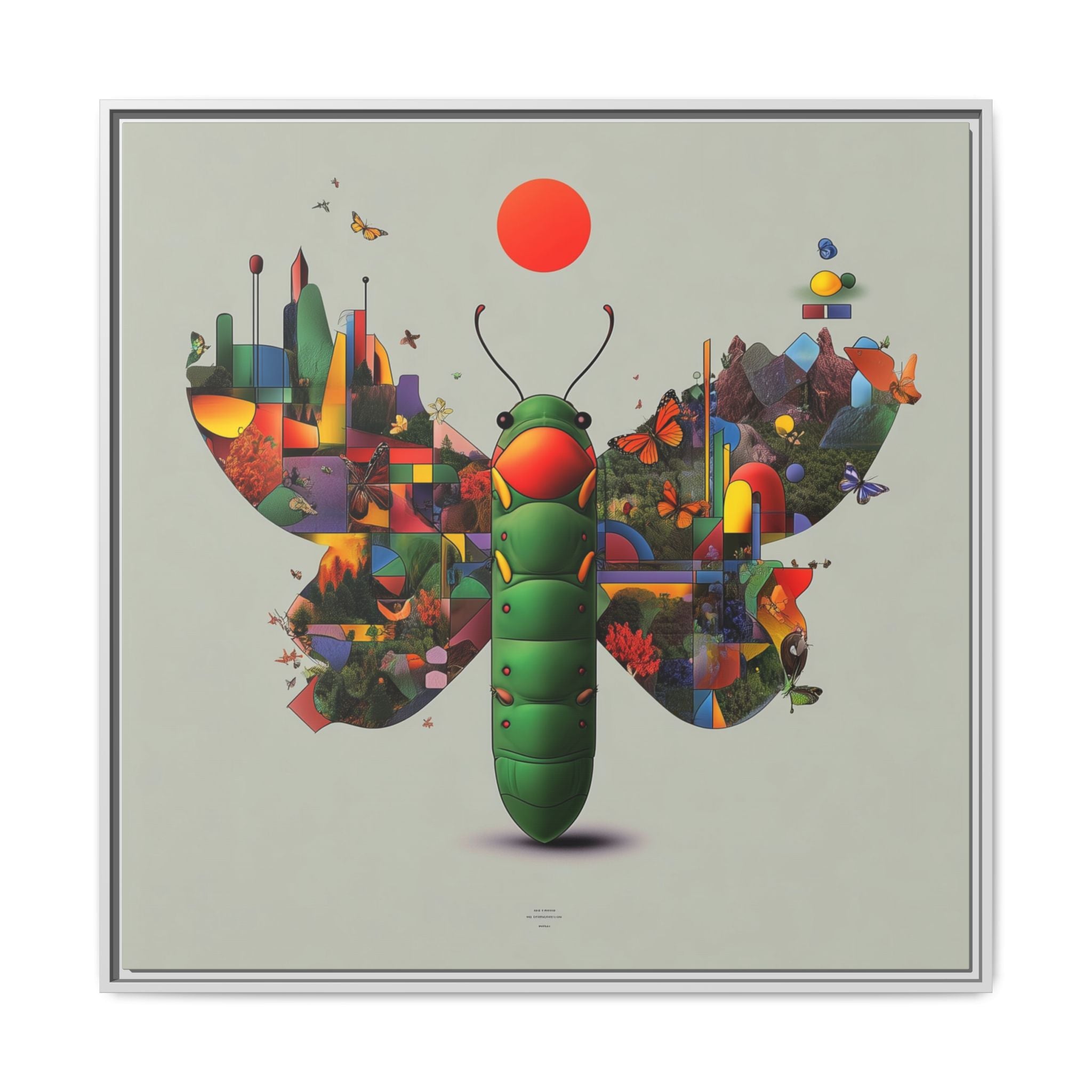 Metamorphosis of Geometry: Digital Nature Mosaic, Surreal Butterfly Landscape   |    Custom Orders Available
