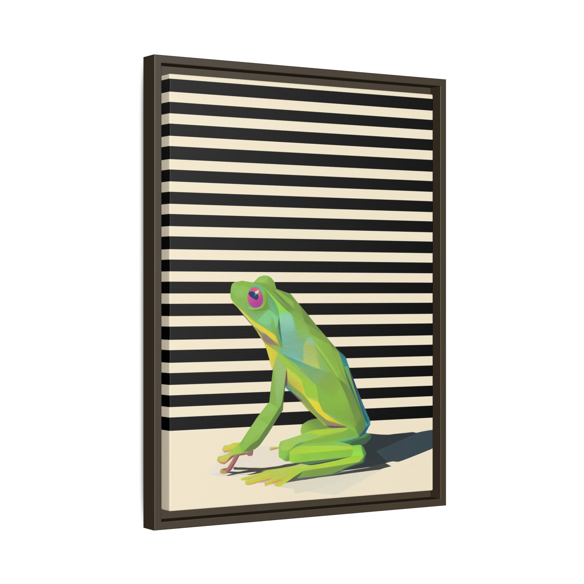 Stylized Frog Portrait Framed Print , Minimalist Pop Art Design   |  Personalized & Custom Orders Available
