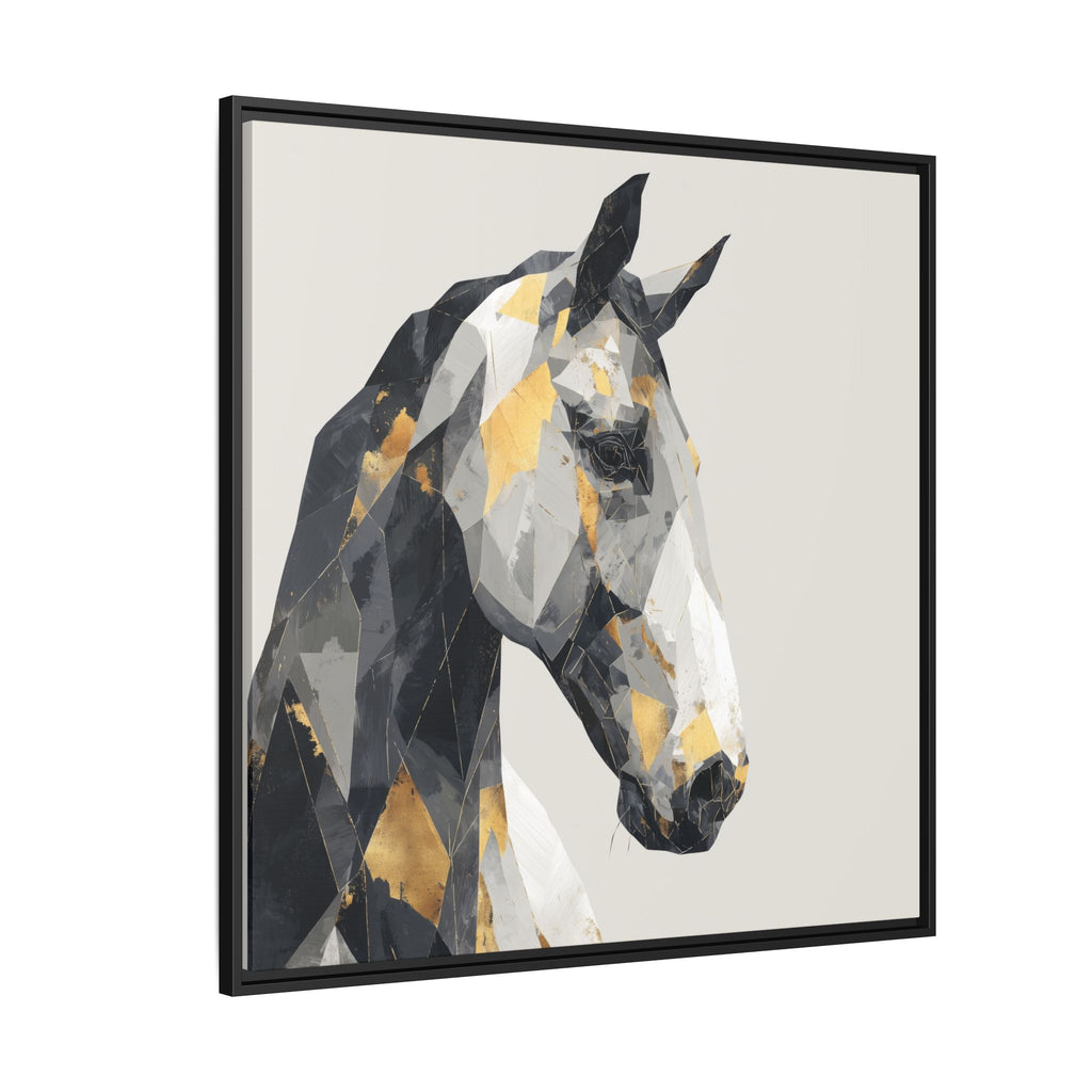 Equine Geometrica: Contemporary Cubist Horse, Metallic Abstract Portrait   |  Personalized & Custom Orders Available