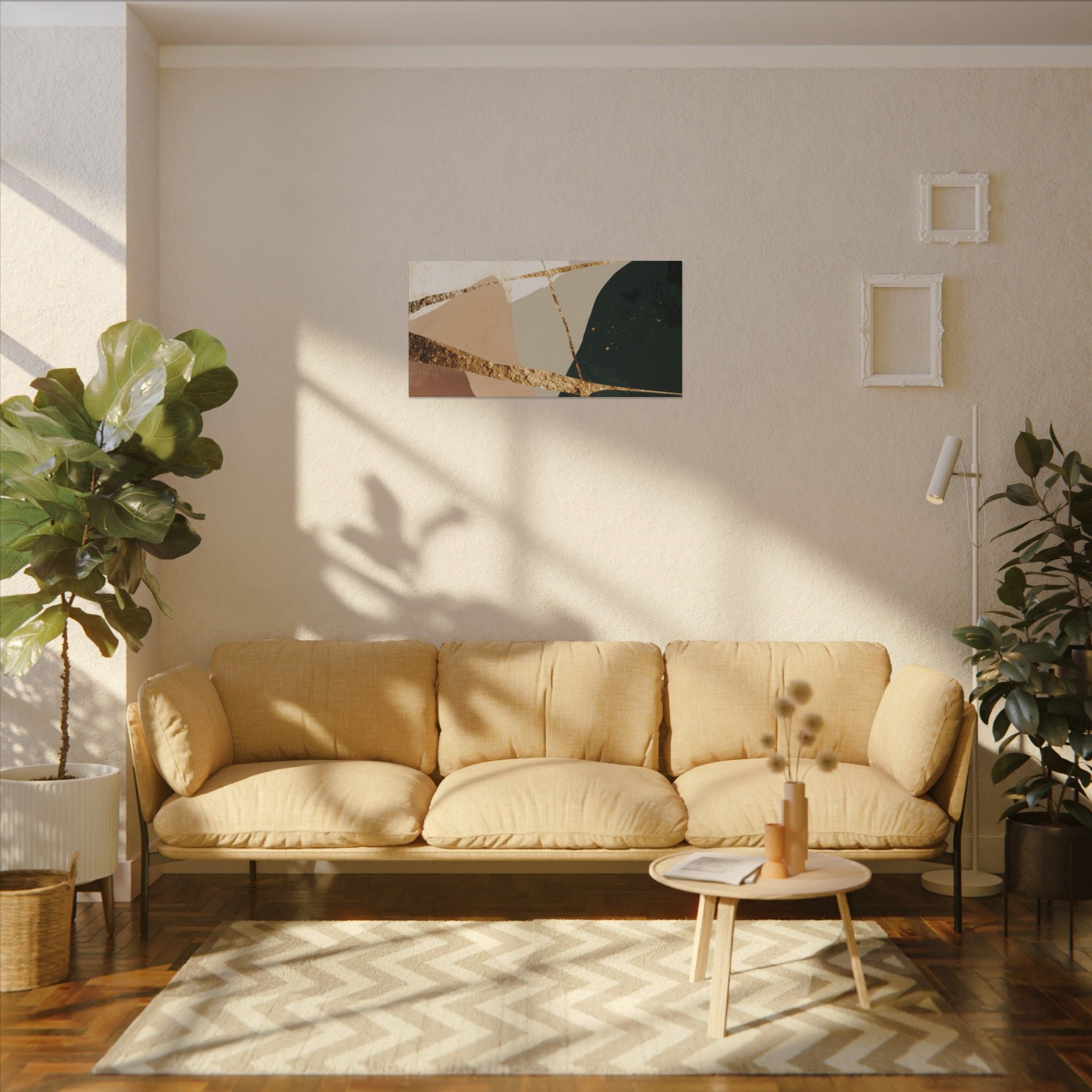 Canvas Print, Abstract Earthy Gold Wall Art, Modern Designer Home Decor, Stretched Matte Canvas; Thick, Multi-Size, Office Decor