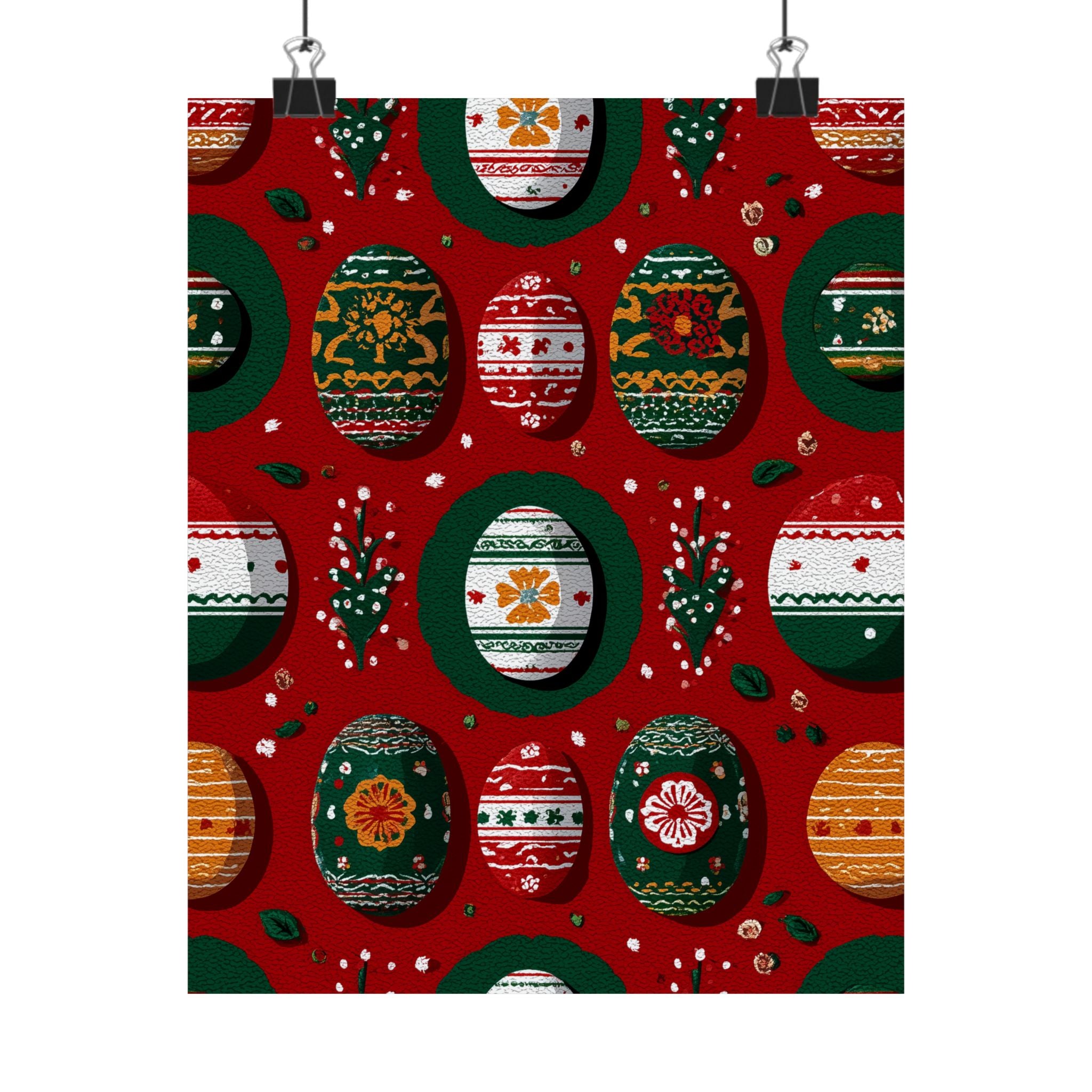 Festive Christmas Egg Poster, Seasonal Wall Art, Spring Decor, Holiday Decoration, Home Wall Art, Easter Gift Idea