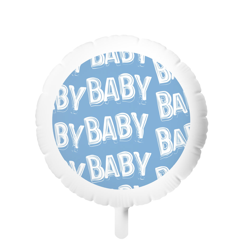 Blue 'BABY' Pattern Mylar Balloon – Baby Shower & Gender Reveal Decoration