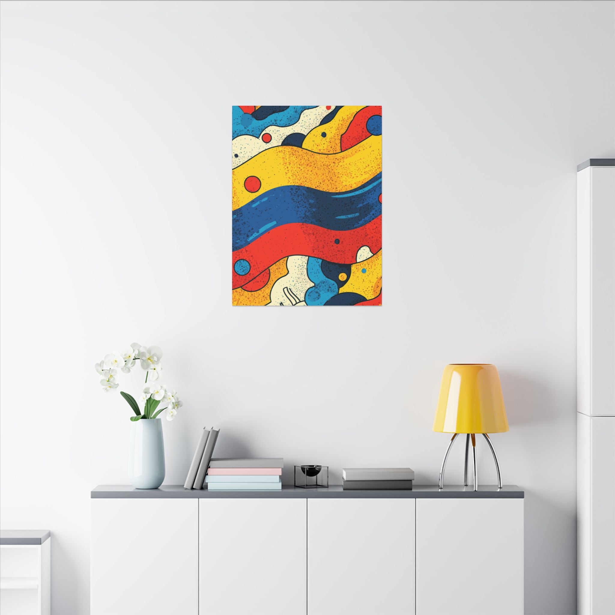 Fluid Dynamics: Retro Abstract Shapes, Mid-Century Modern Motion, Geometric Color Waves   |   Custom Orders Accepted