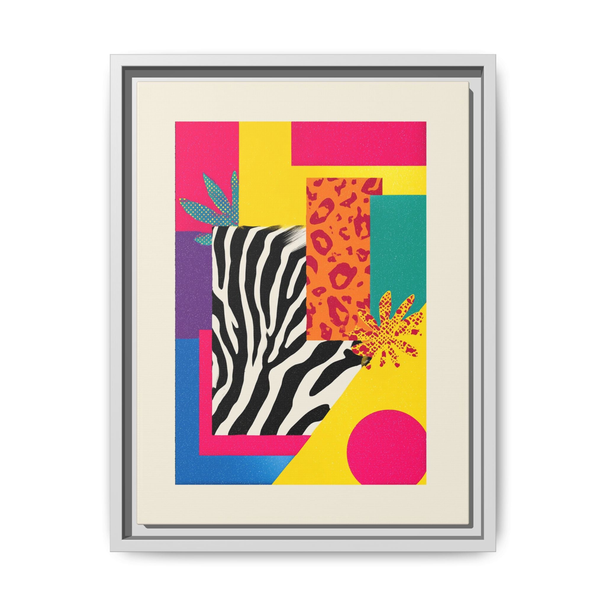 Zebra Stripes & Leopard Spots: 80s Pop Art Design, Memphis Style Graphic, Geometric Color Block Pattern   |   Custom Orders Accepted