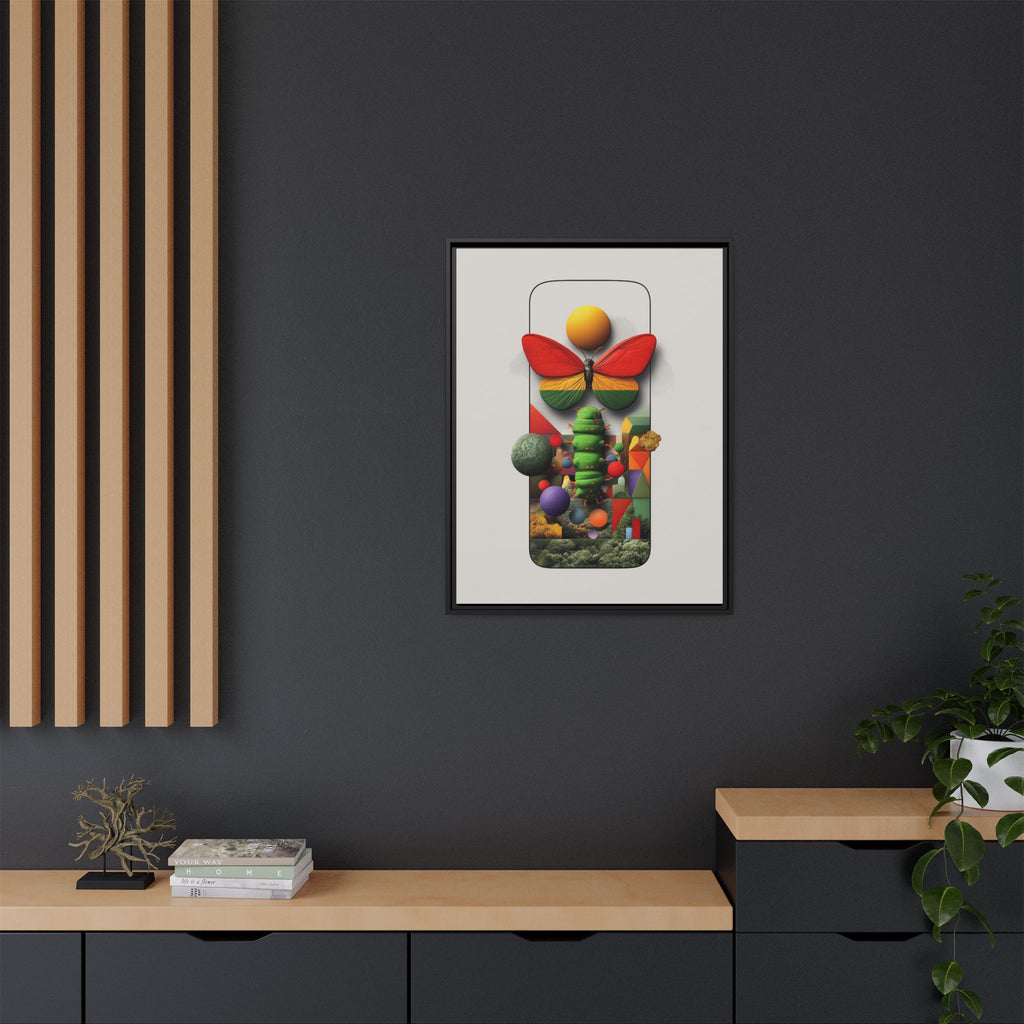 Metamorphosis Framed Print : Geometric Nature Transformation, Vibrant Butterfly Composition   |  Personalized & Custom Orders Available
